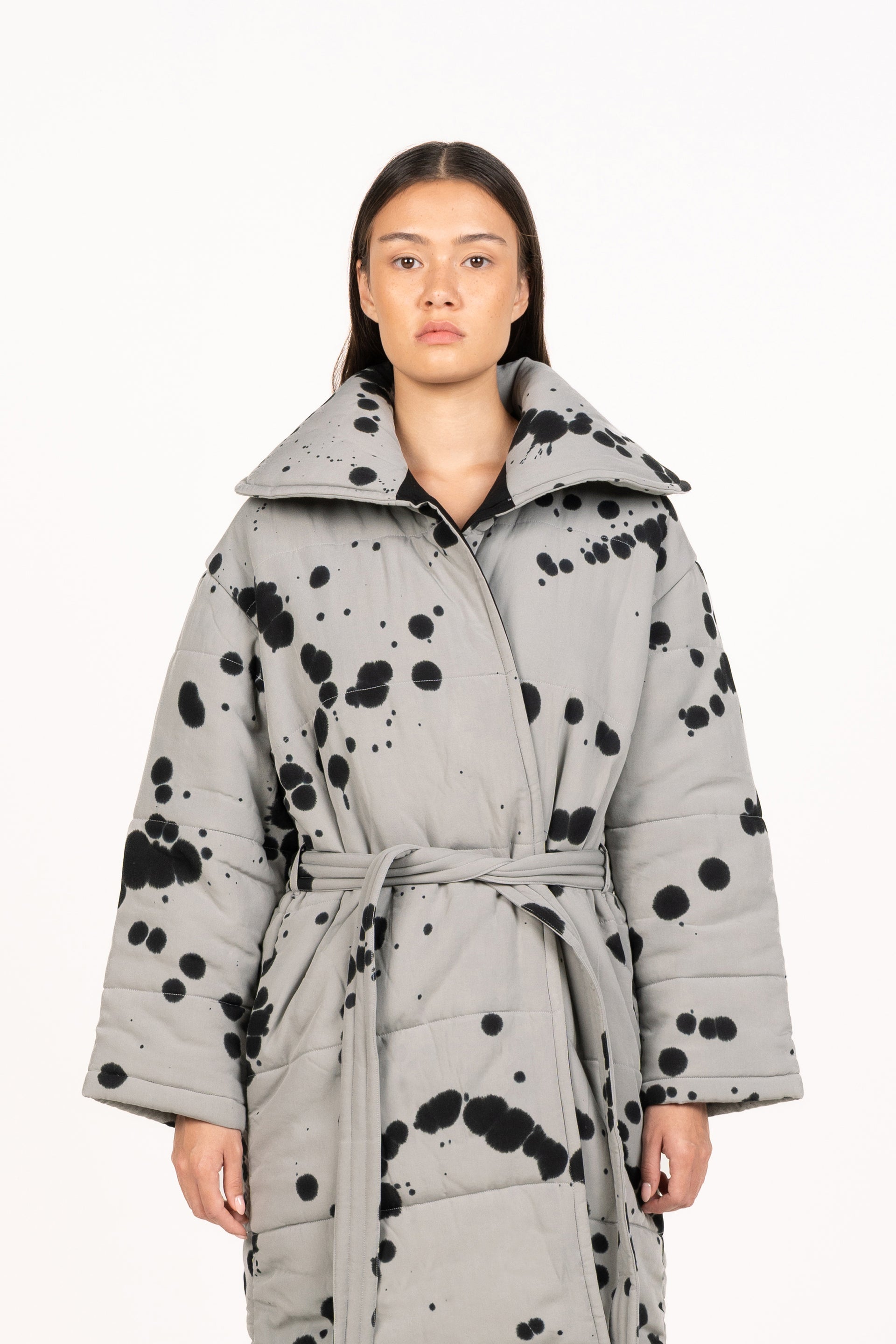 Grey Paz Long Puffer Robe