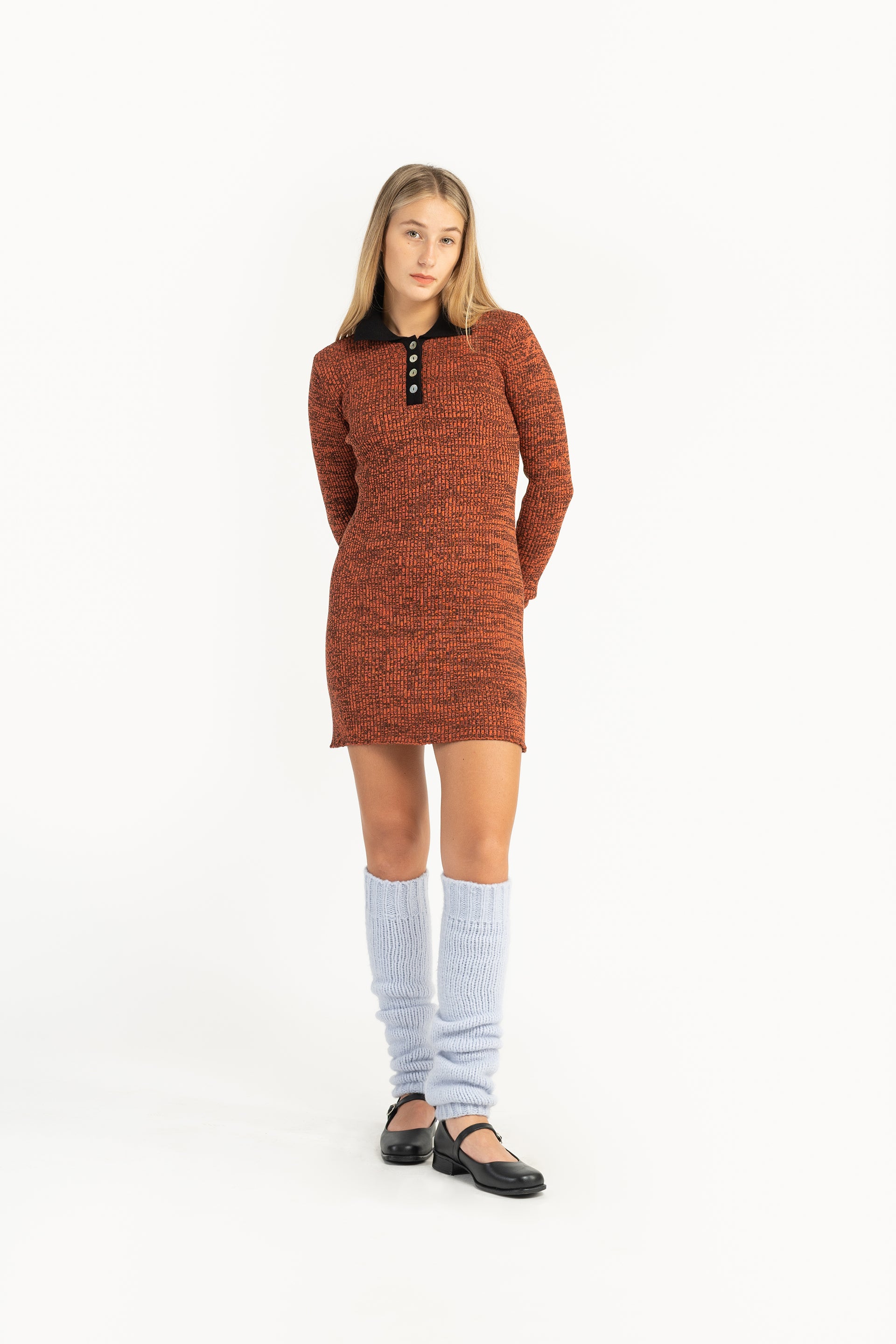 Hazy Rib Polo Dress