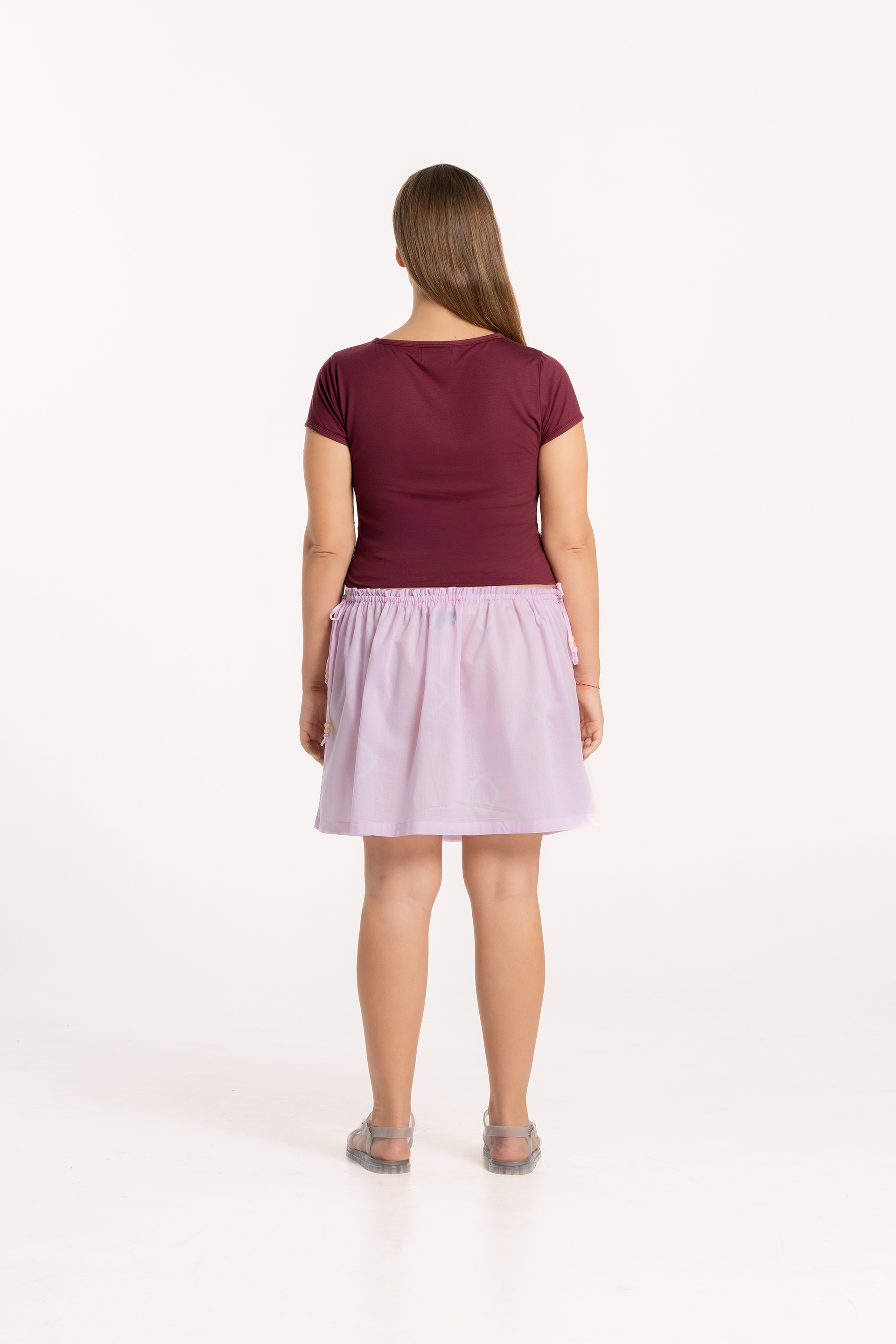 Maroon Sabrina Baby Tee