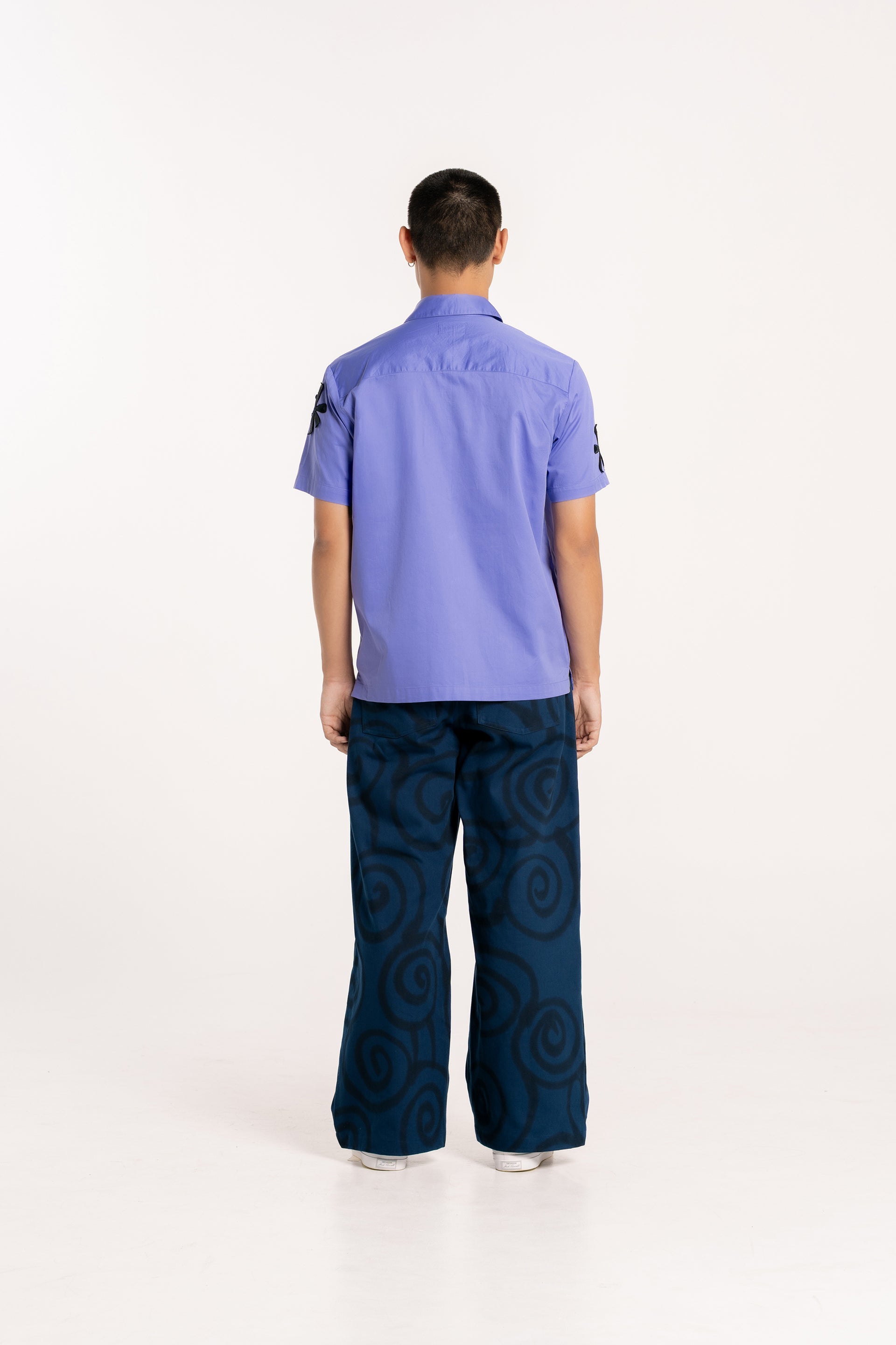 Periwinkle Embroidered Classic Holiday Shirt