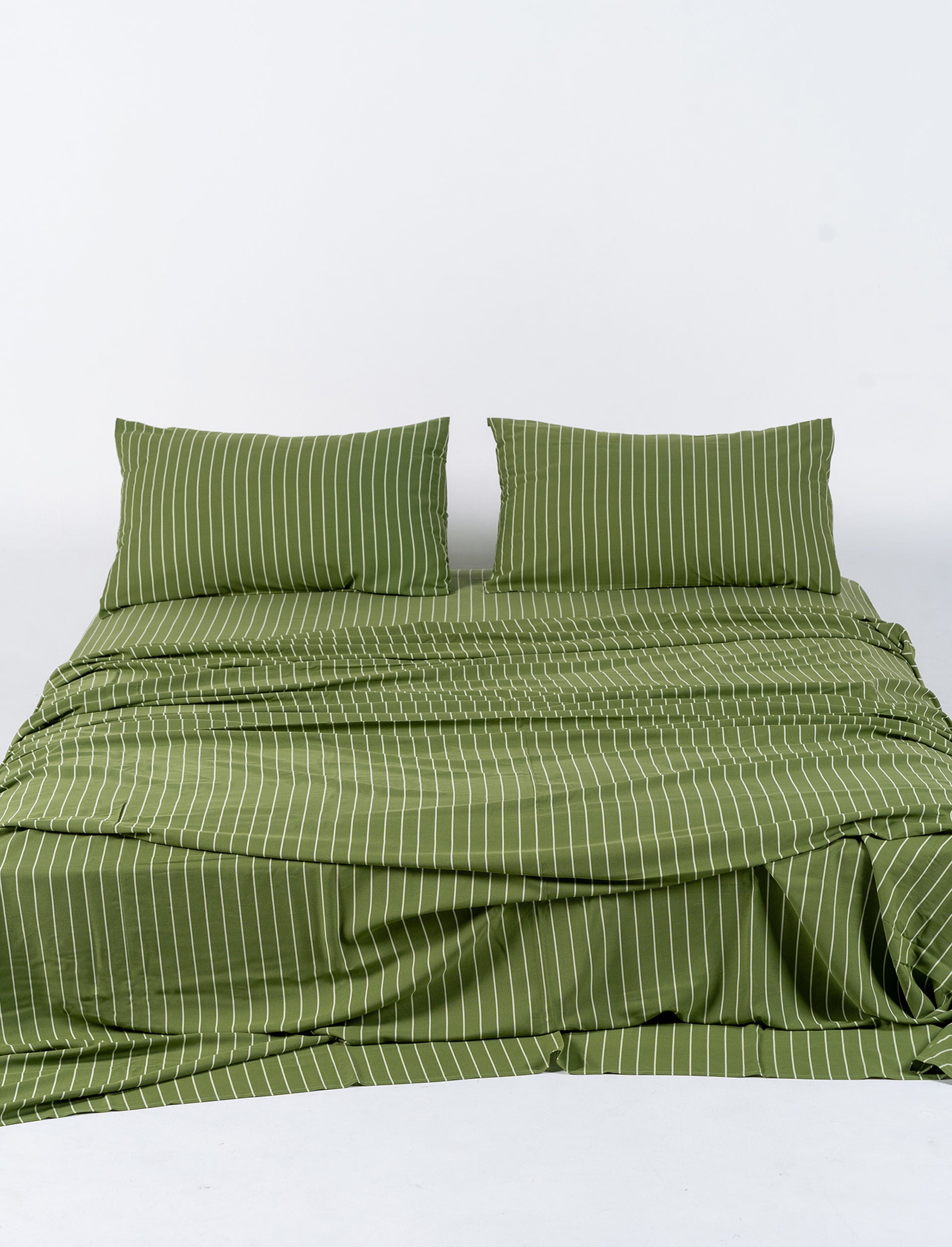 Matcha Stripe Bamboo Flat Sheet