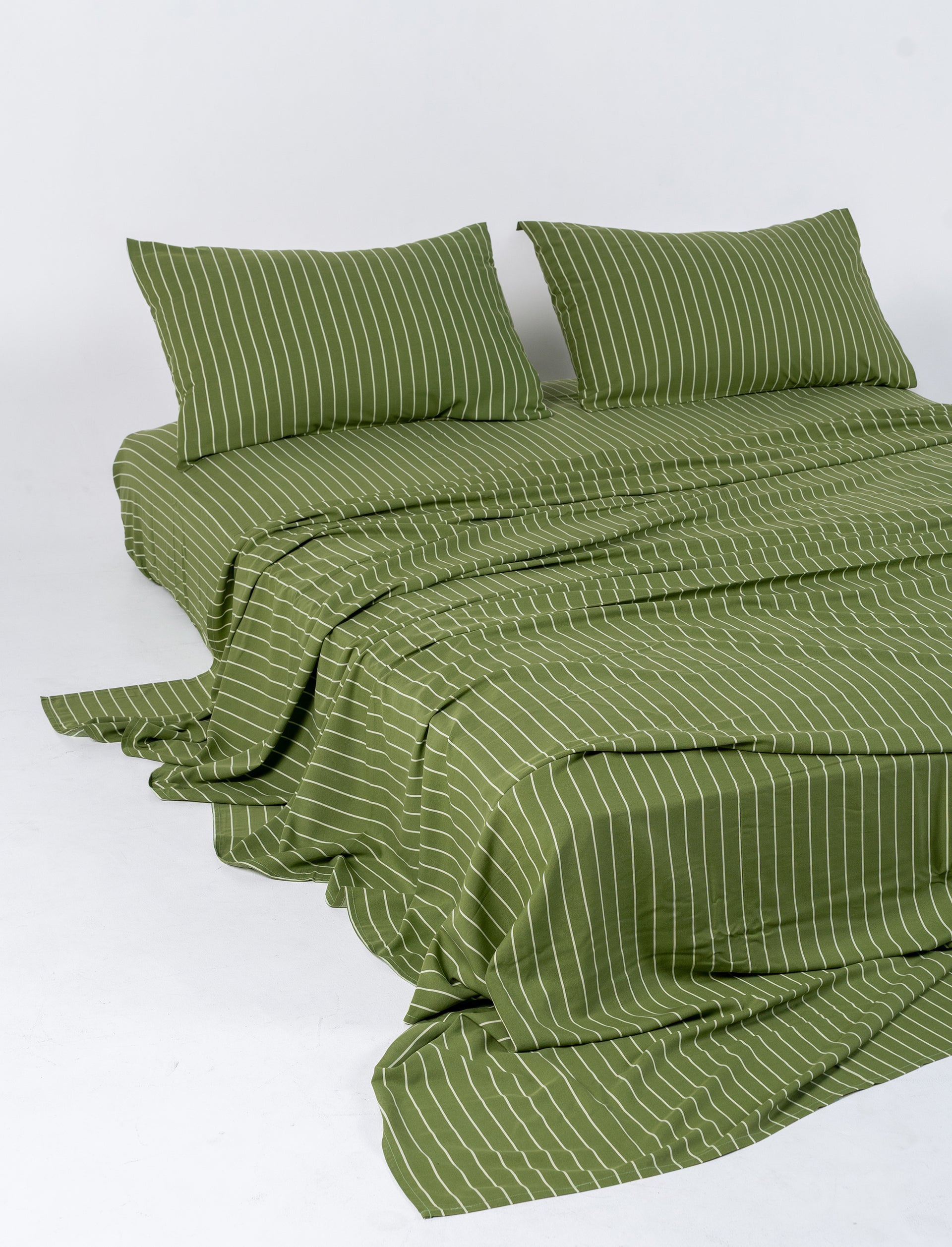 Matcha Stripe Bamboo Flat Sheet
