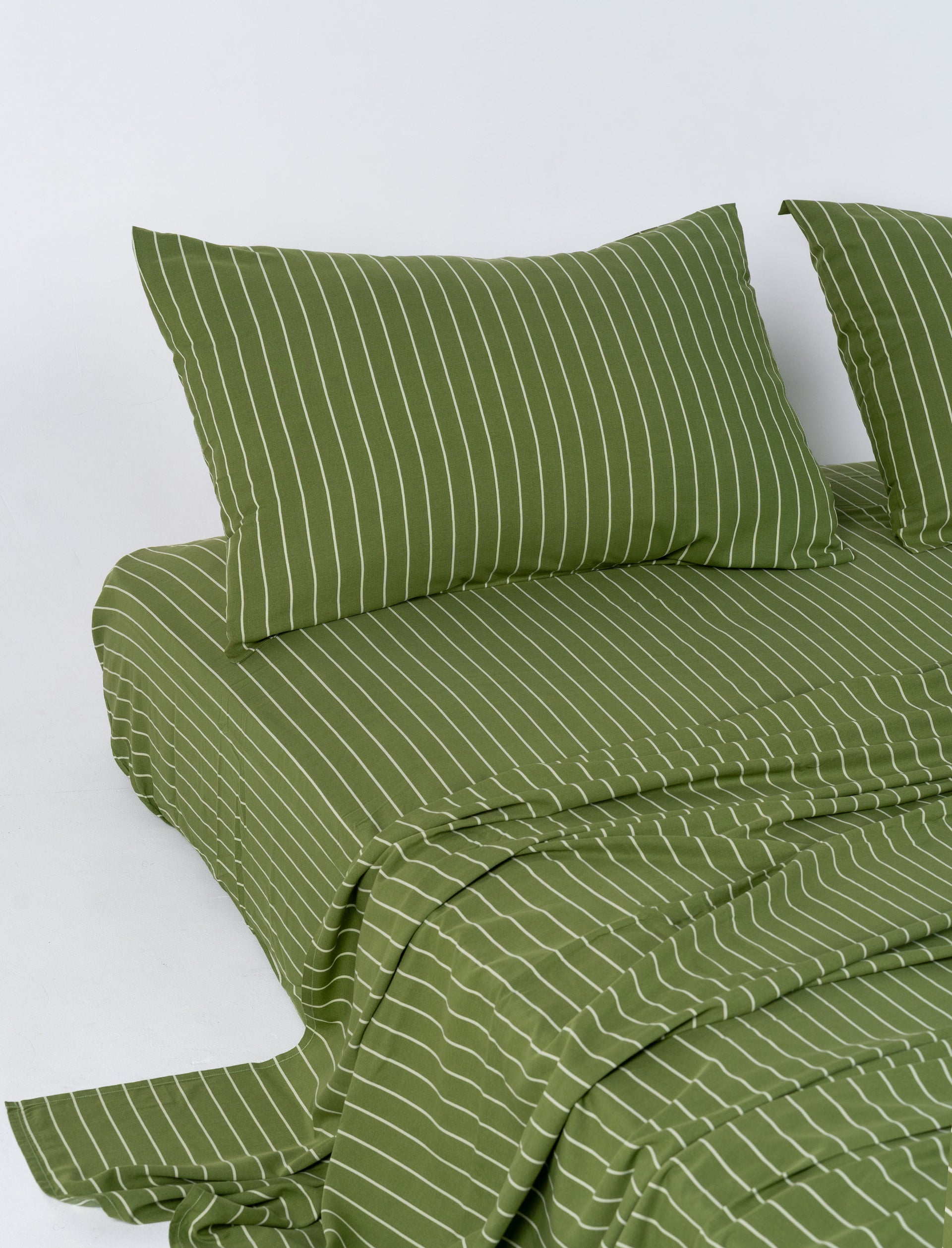 Matcha Stripe Bamboo Flat Sheet