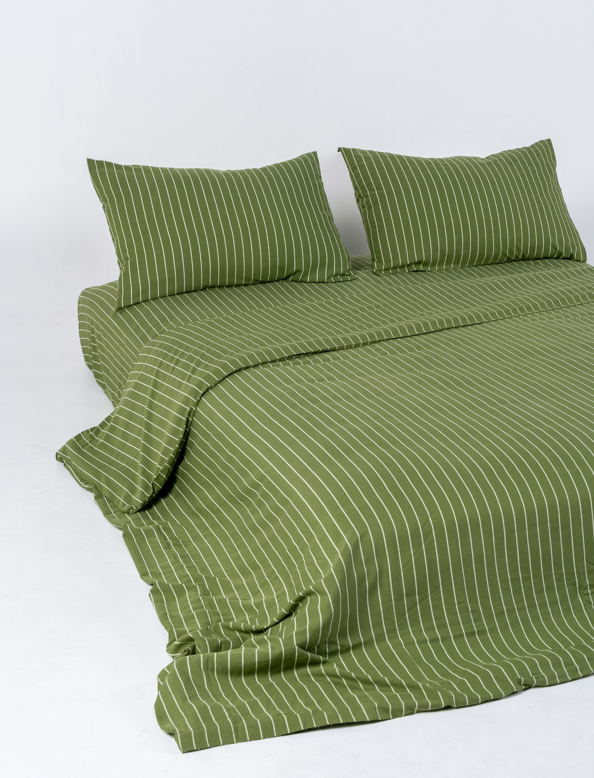 Matcha Stripe Bamboo Fitted Sheet