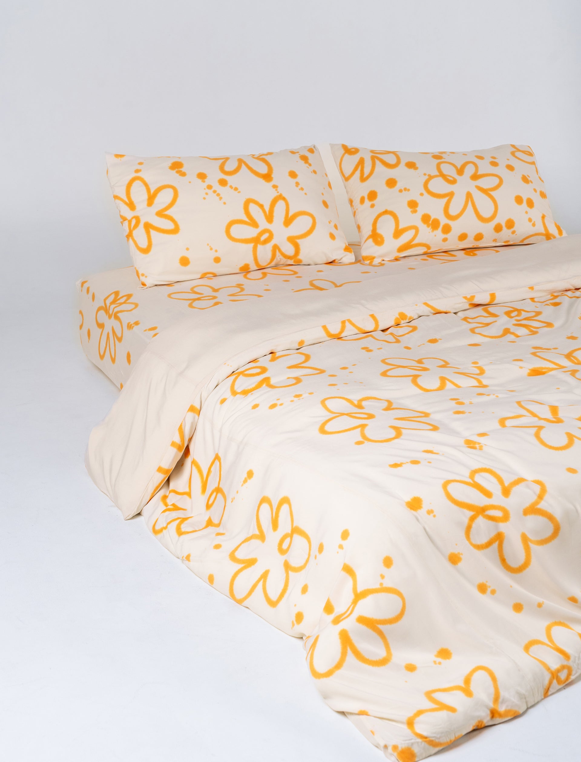 Orange Poppy Bamboo Quilt Cover Set