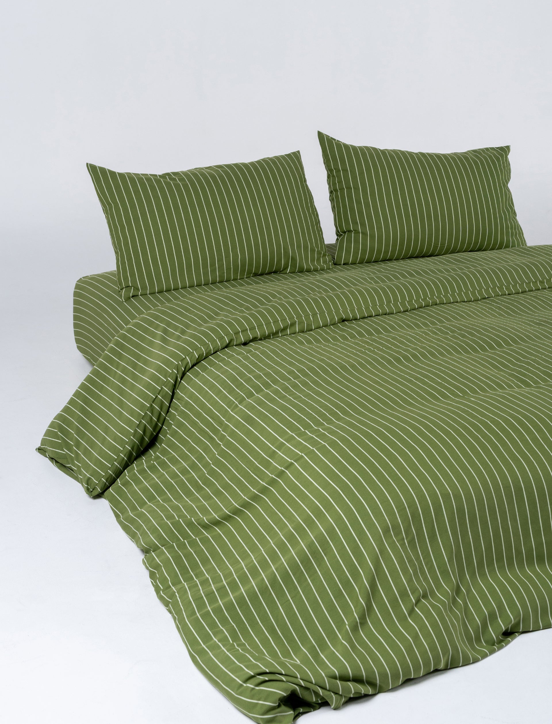 Matcha Stripe Bamboo Quilt Cover