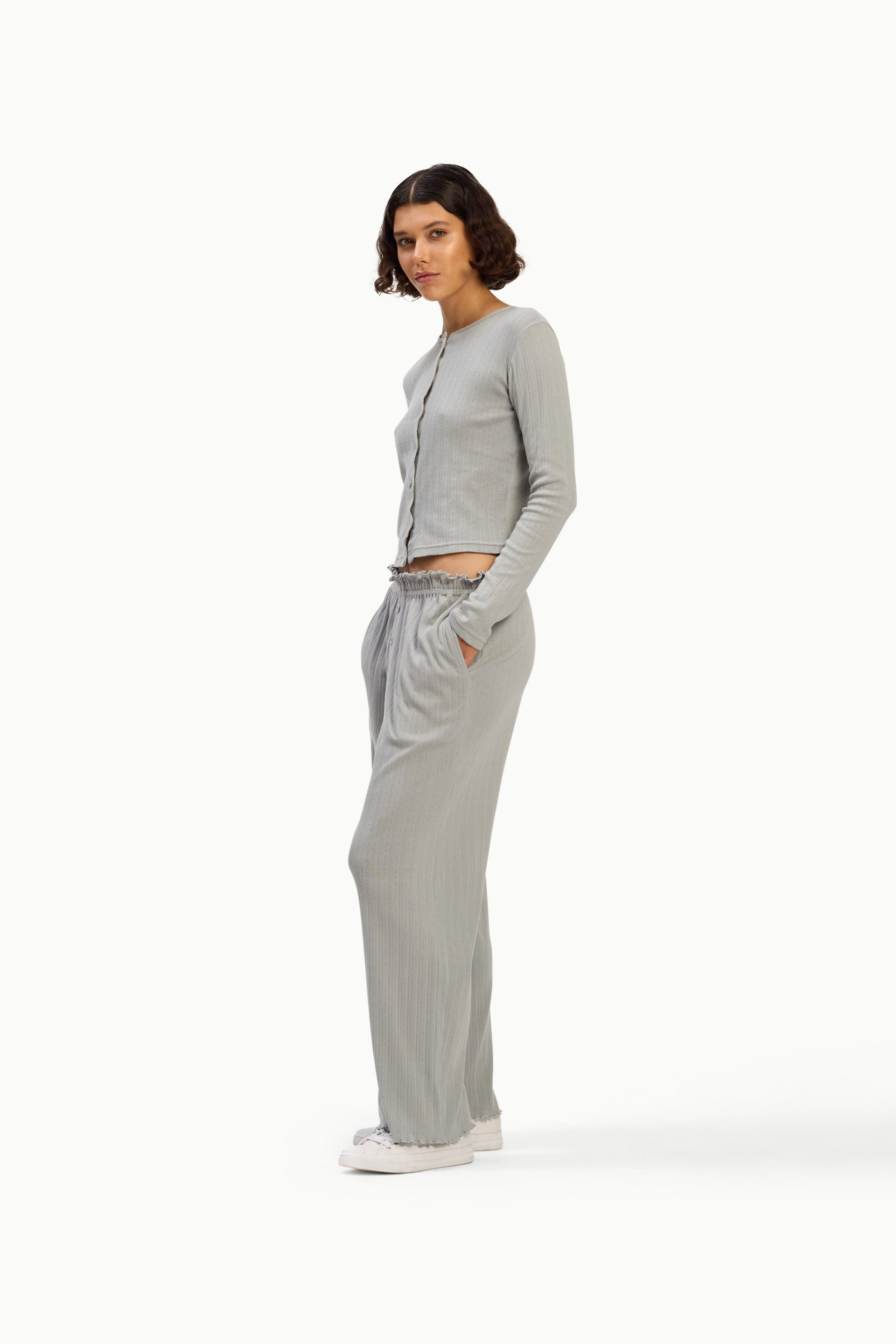 Grey Pointelle Pant