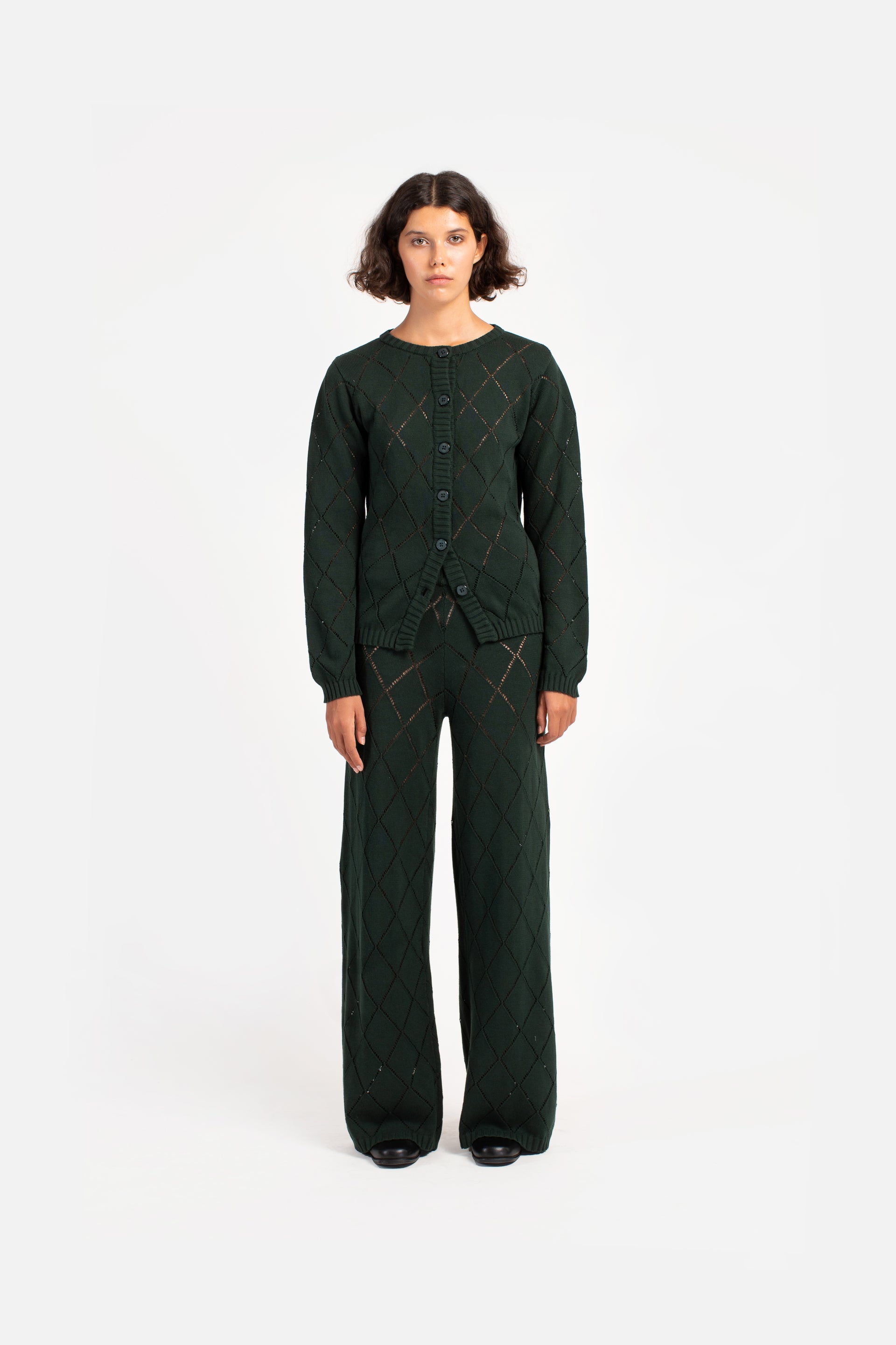 Moss Diamond Knit Pants