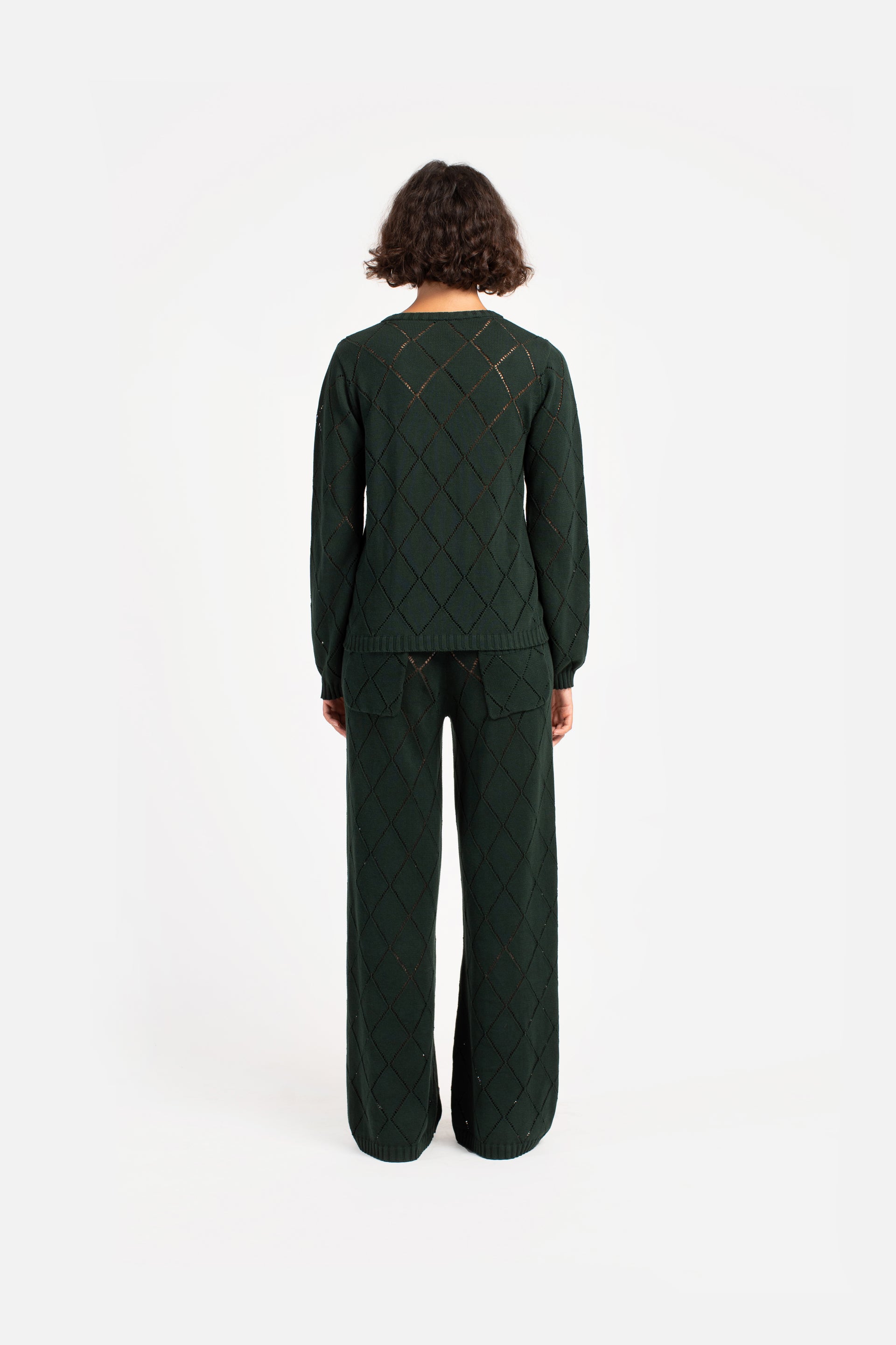 Moss Diamond Knit Pants