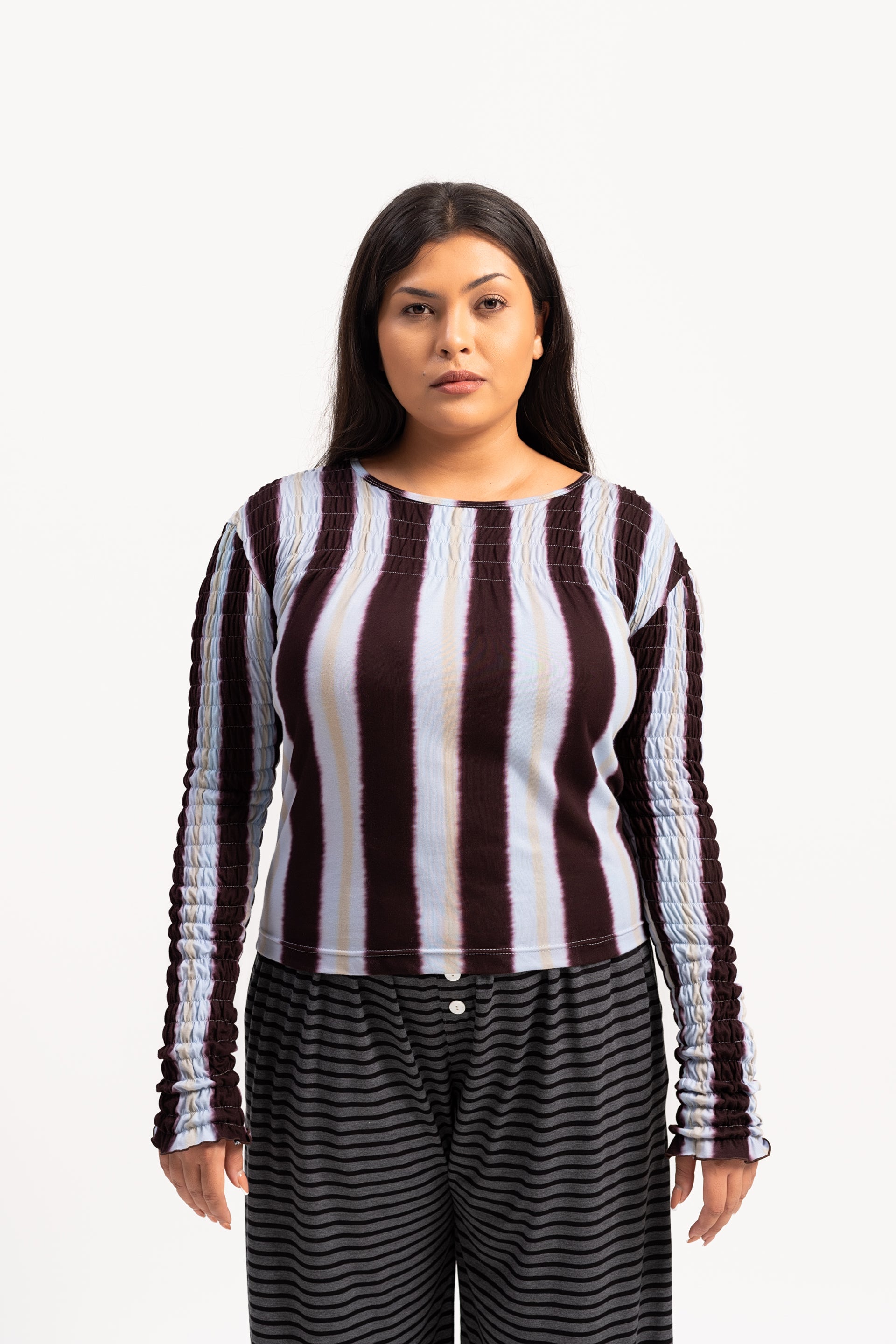Elliot Shirred Sleeve Top