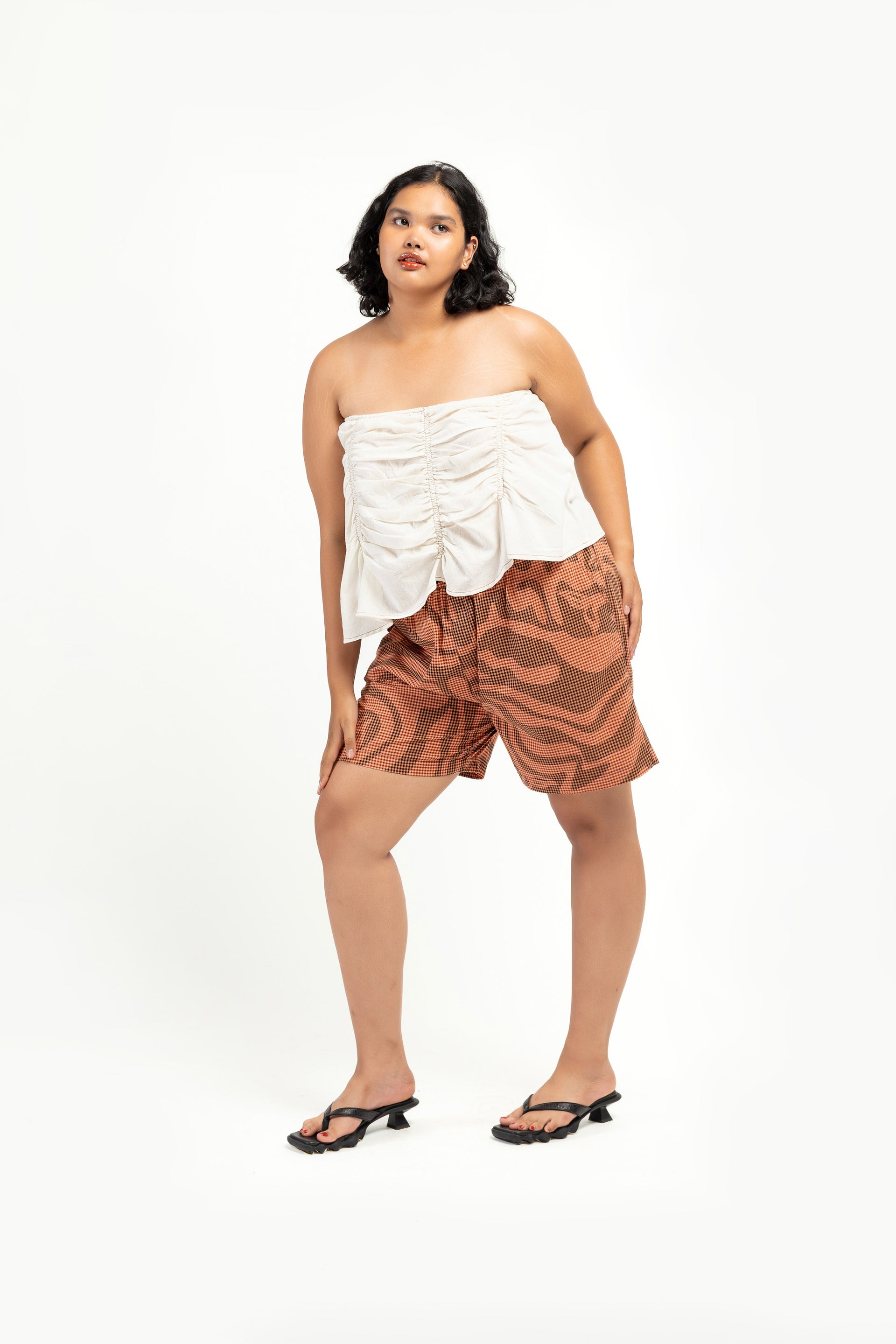 Oat Ruched Boob Tube