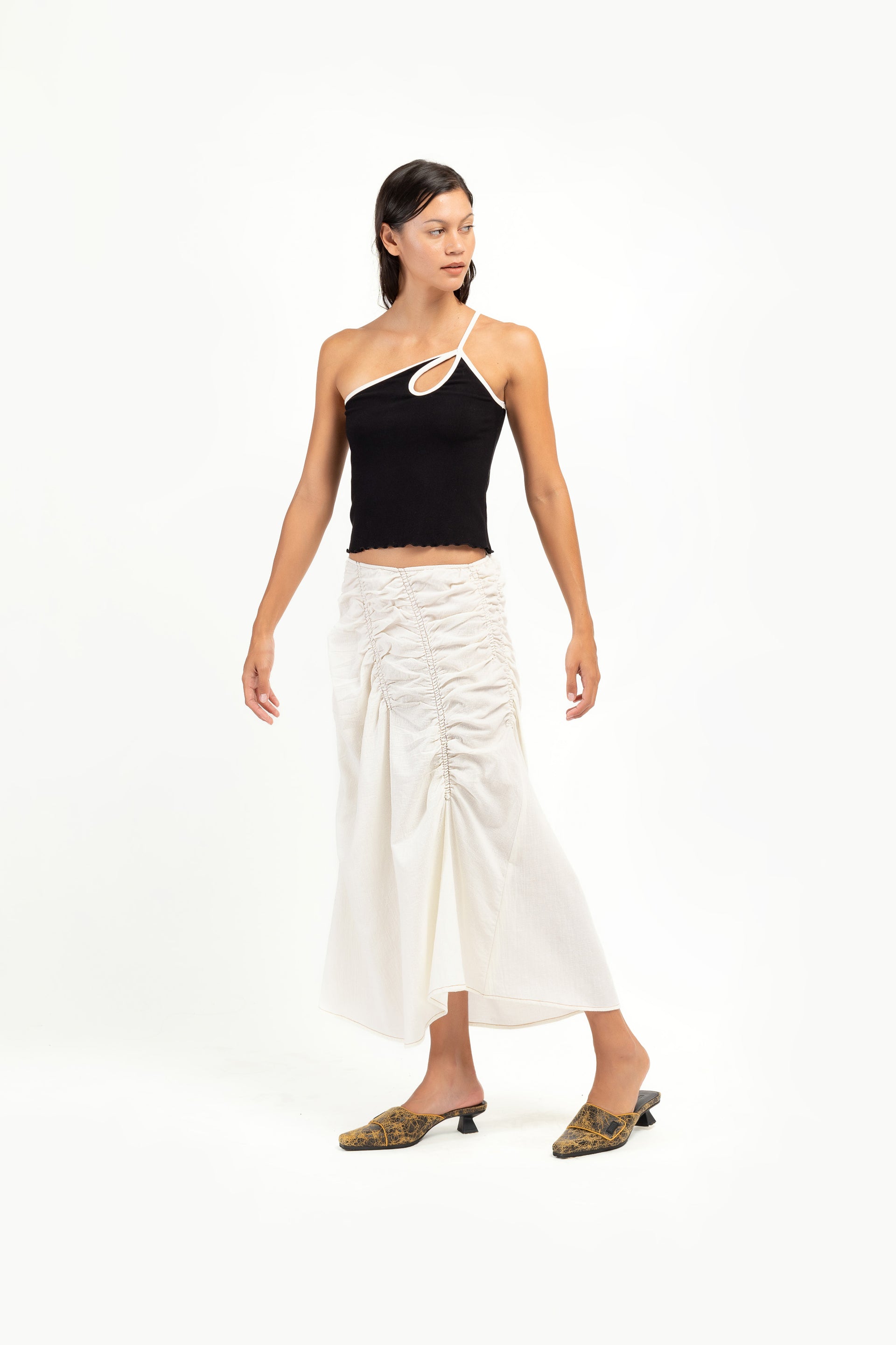 Oat Scrunch Maxi Skirt