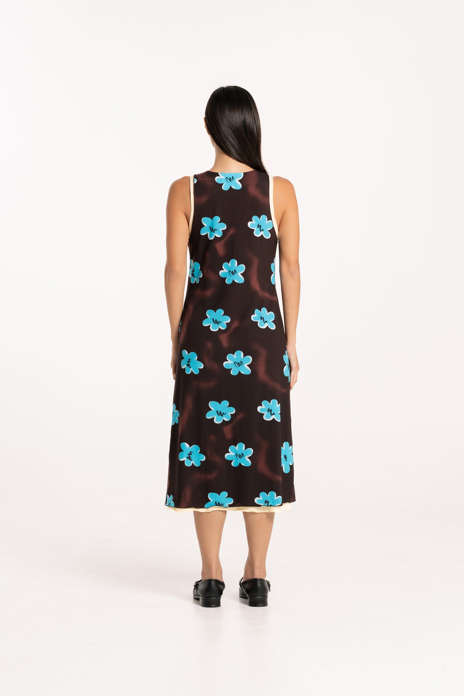 Cosmos Double Layer V Neck Dress