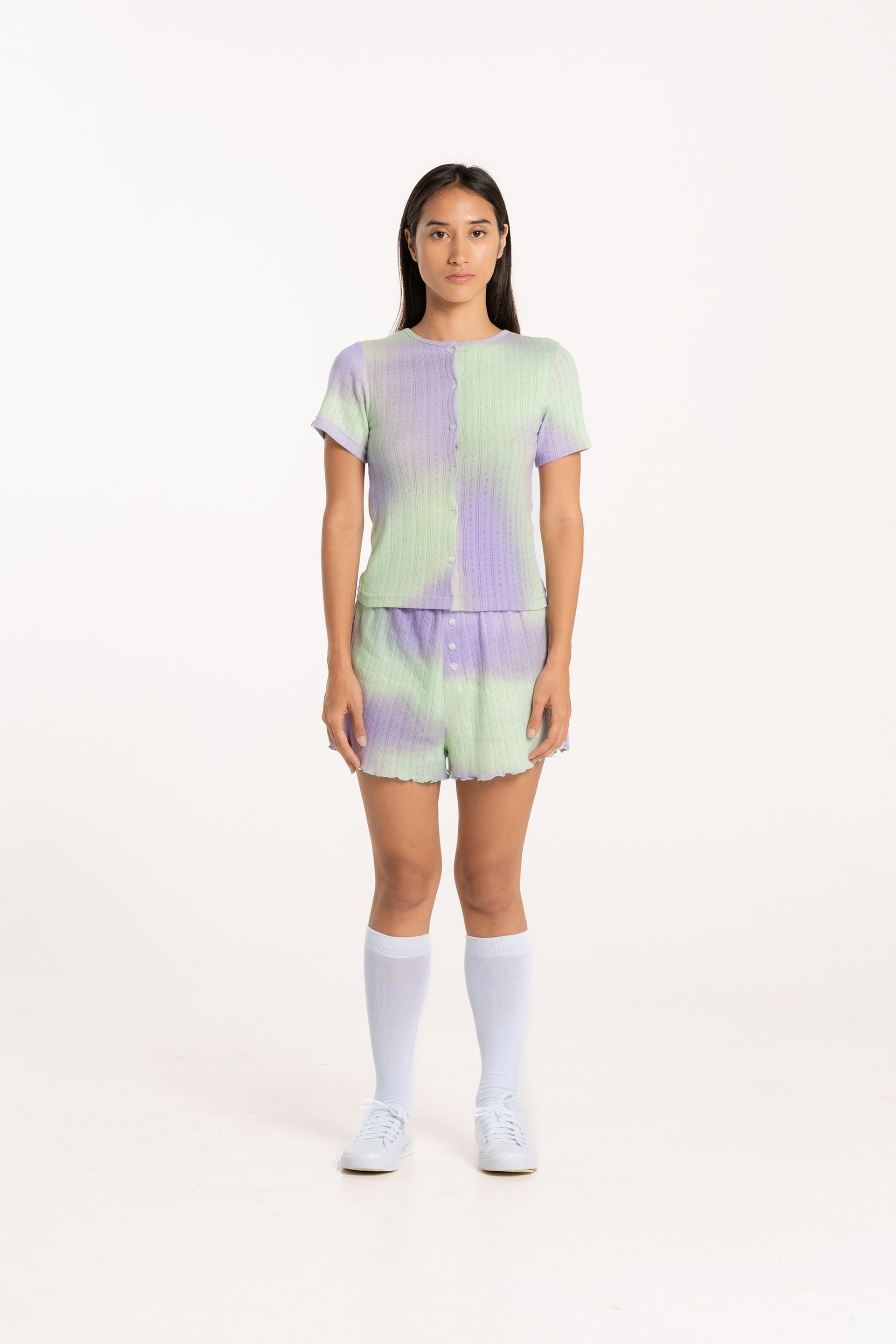 Hazy Pointelle Mini Shorts
