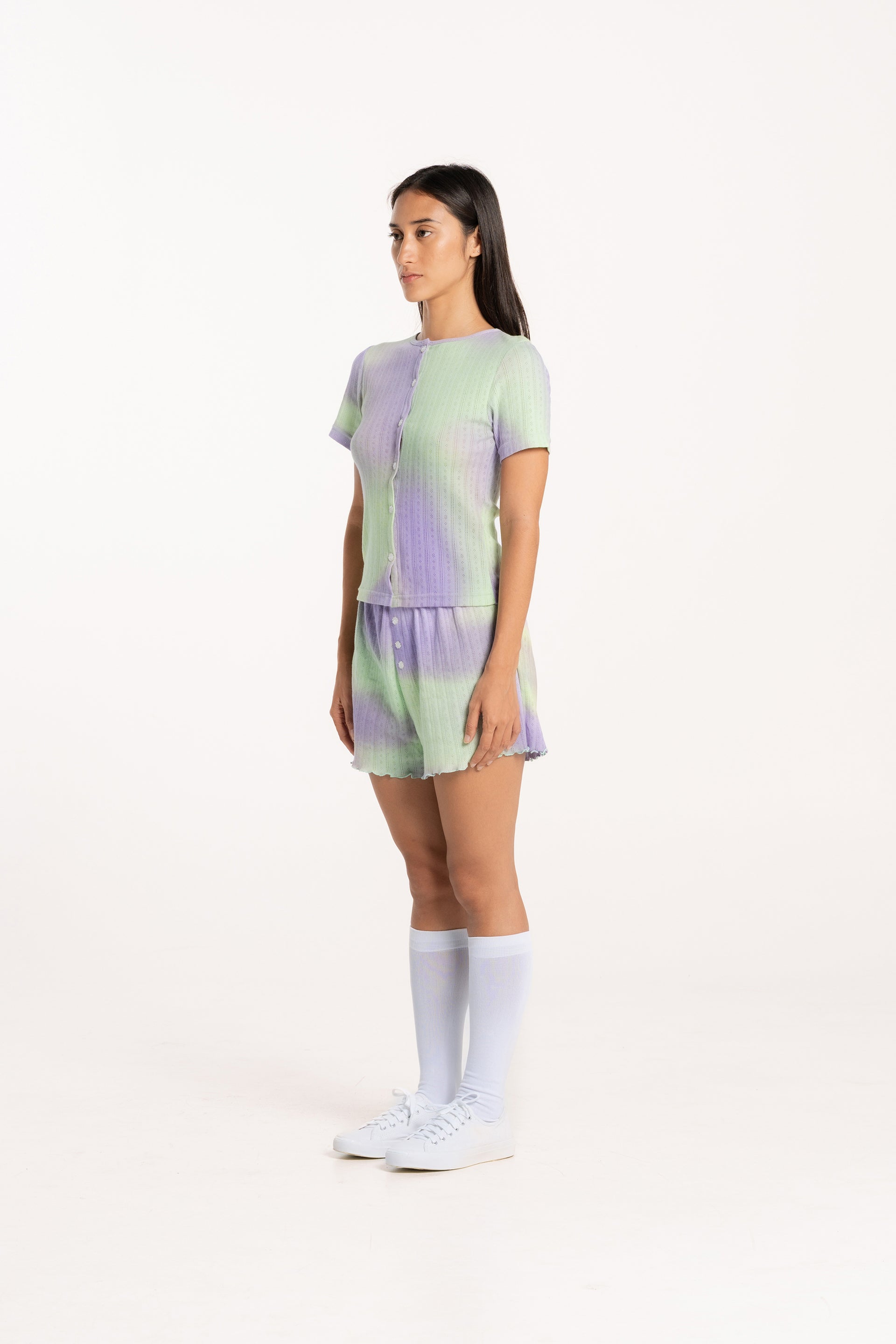 Hazy Pointelle Mini Shorts