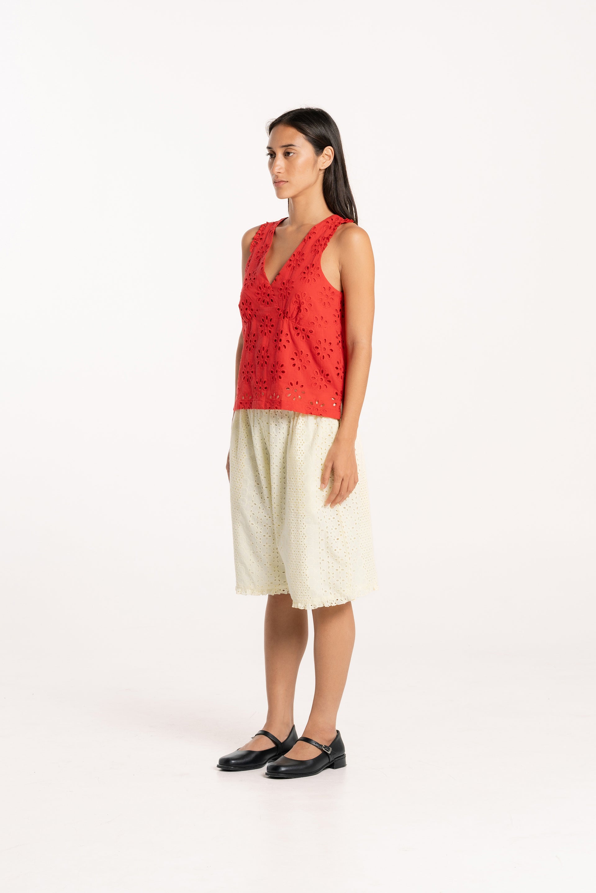 Cherry Anglaise Slip Cami Top