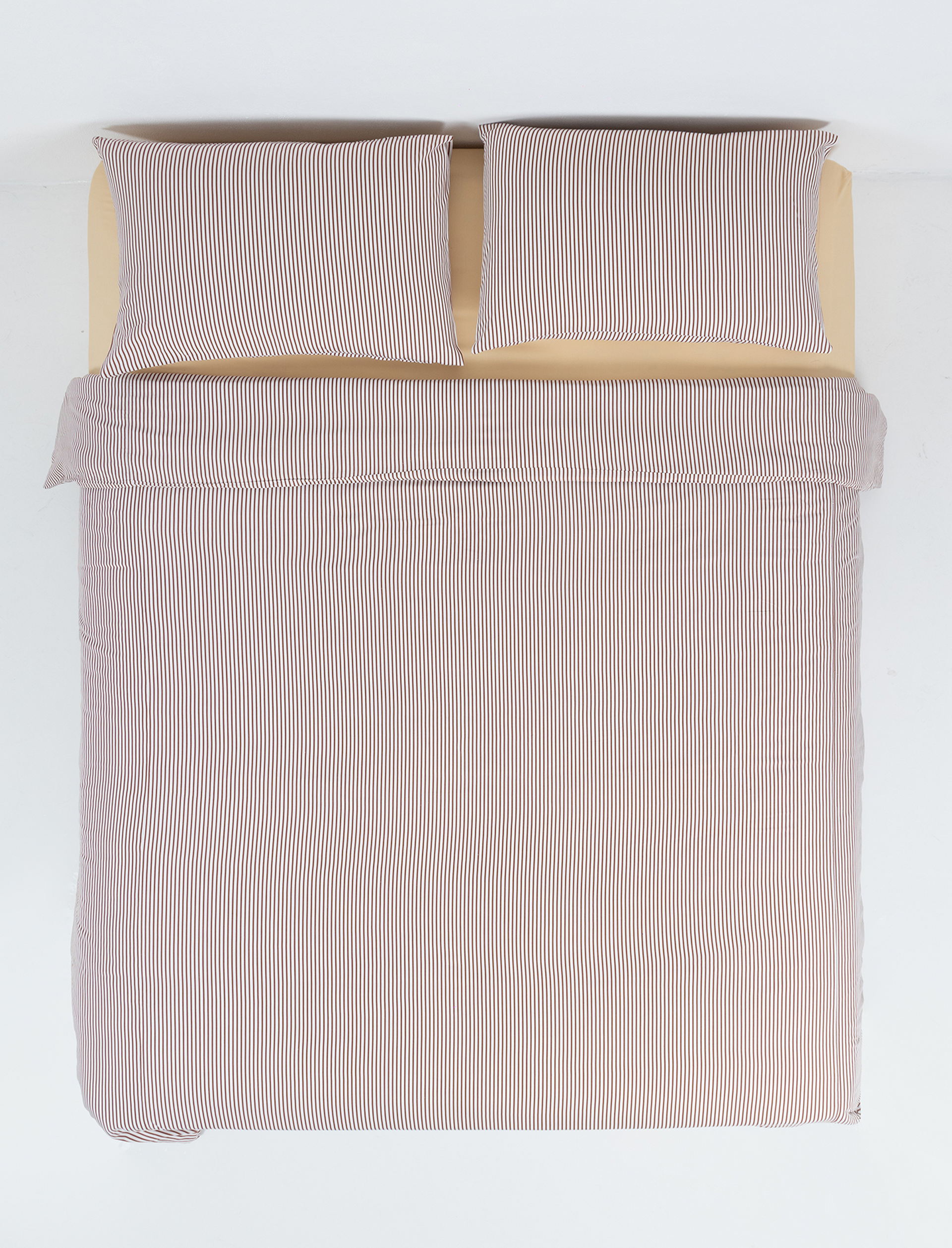 Choc Pinstripe Bamboo Quilt Cover Set