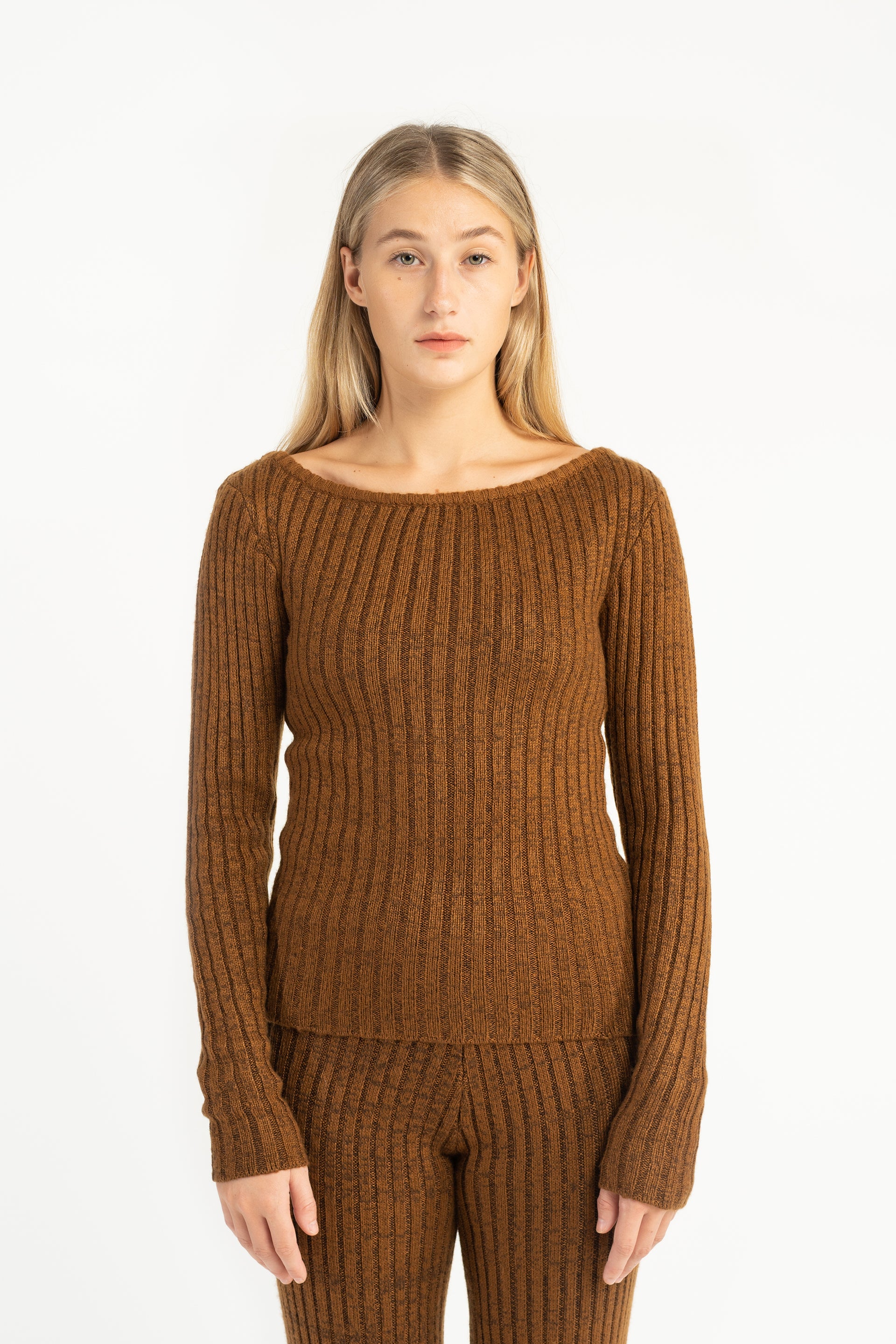 Choc Rib Audrey Top
