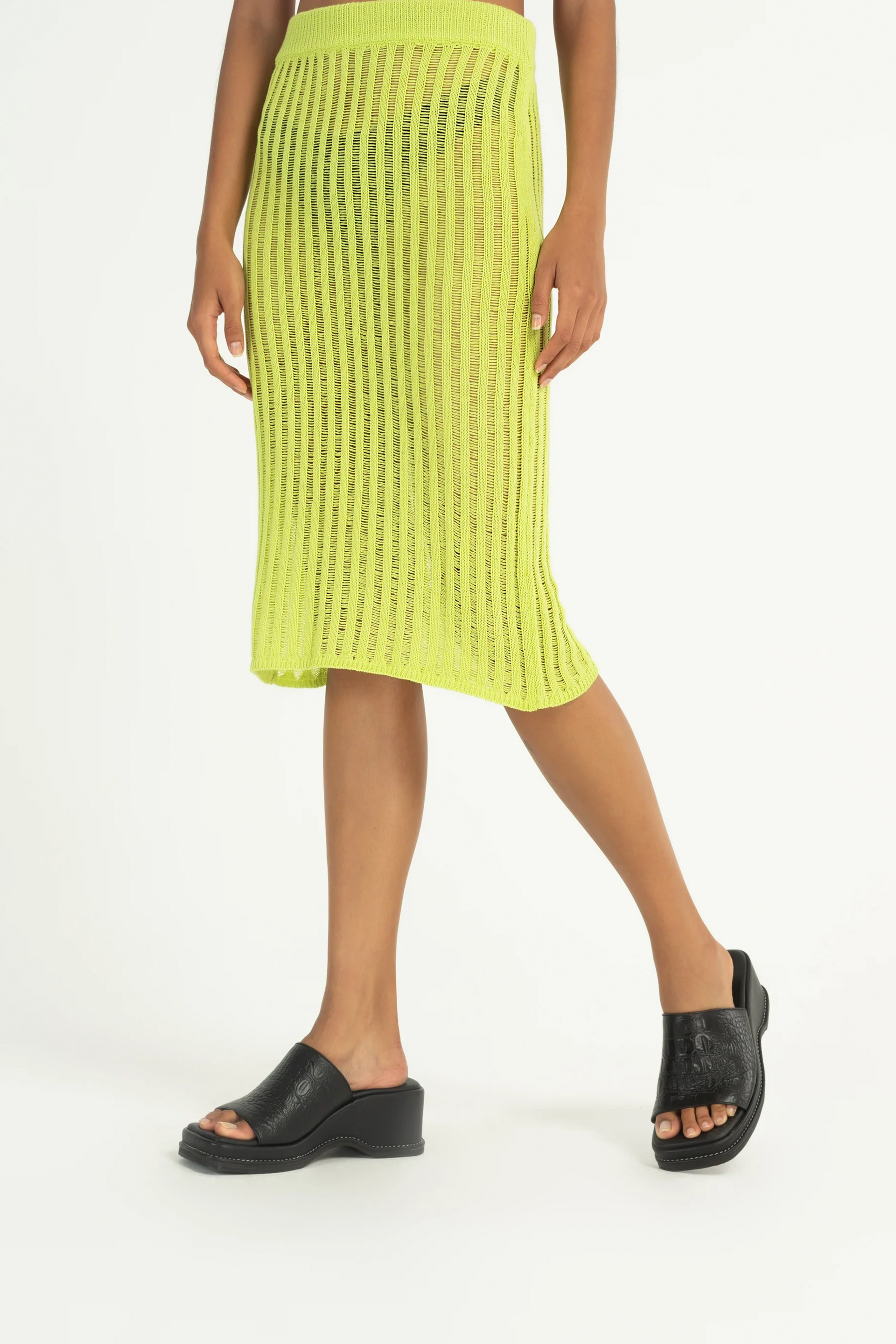 Citrine Ladder Knit Skirt