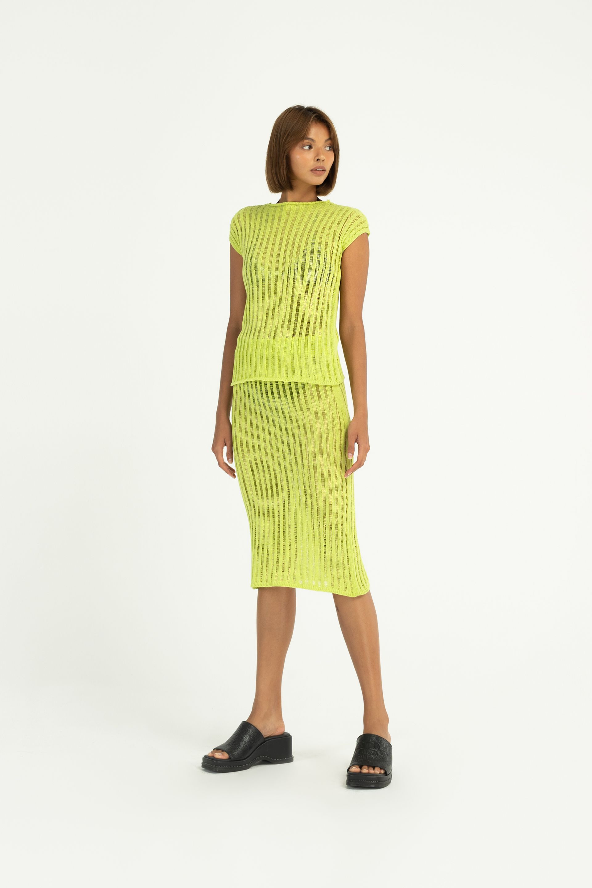 Citrine Ladder Knit Top