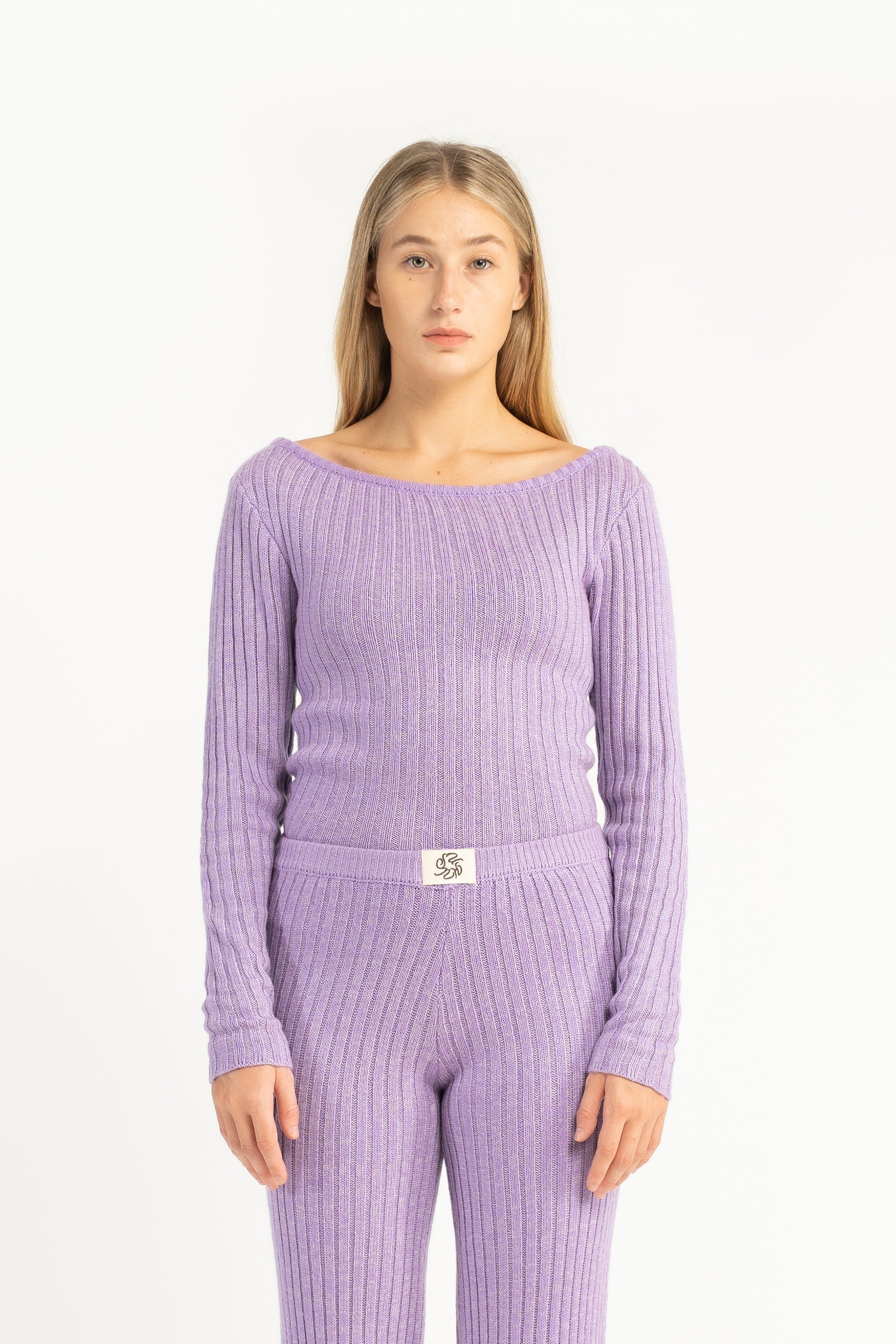 Purple Rib Audrey Top