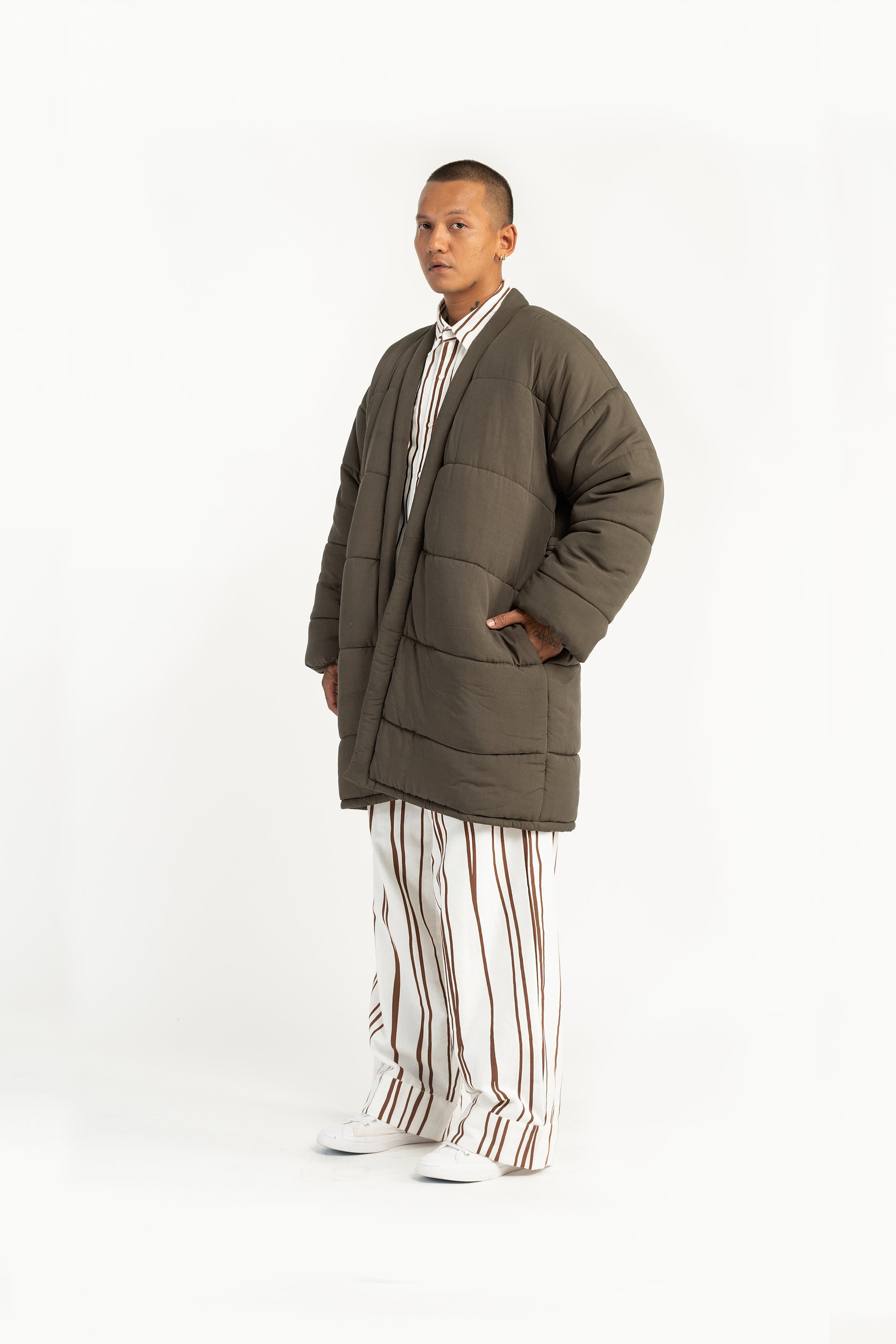 Slate Quilted Robe Puffer