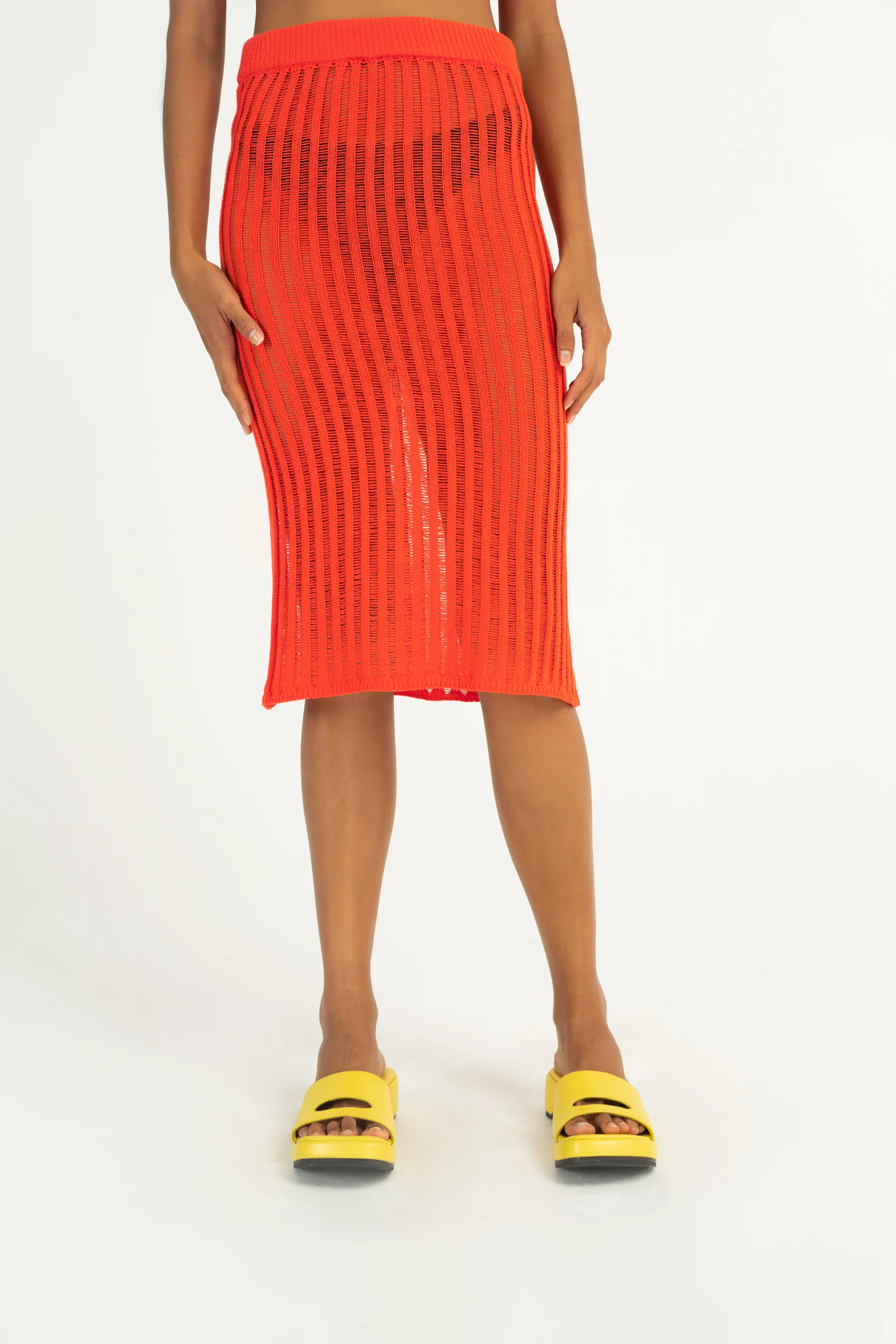 Tangelo Ladder Knit Skirt