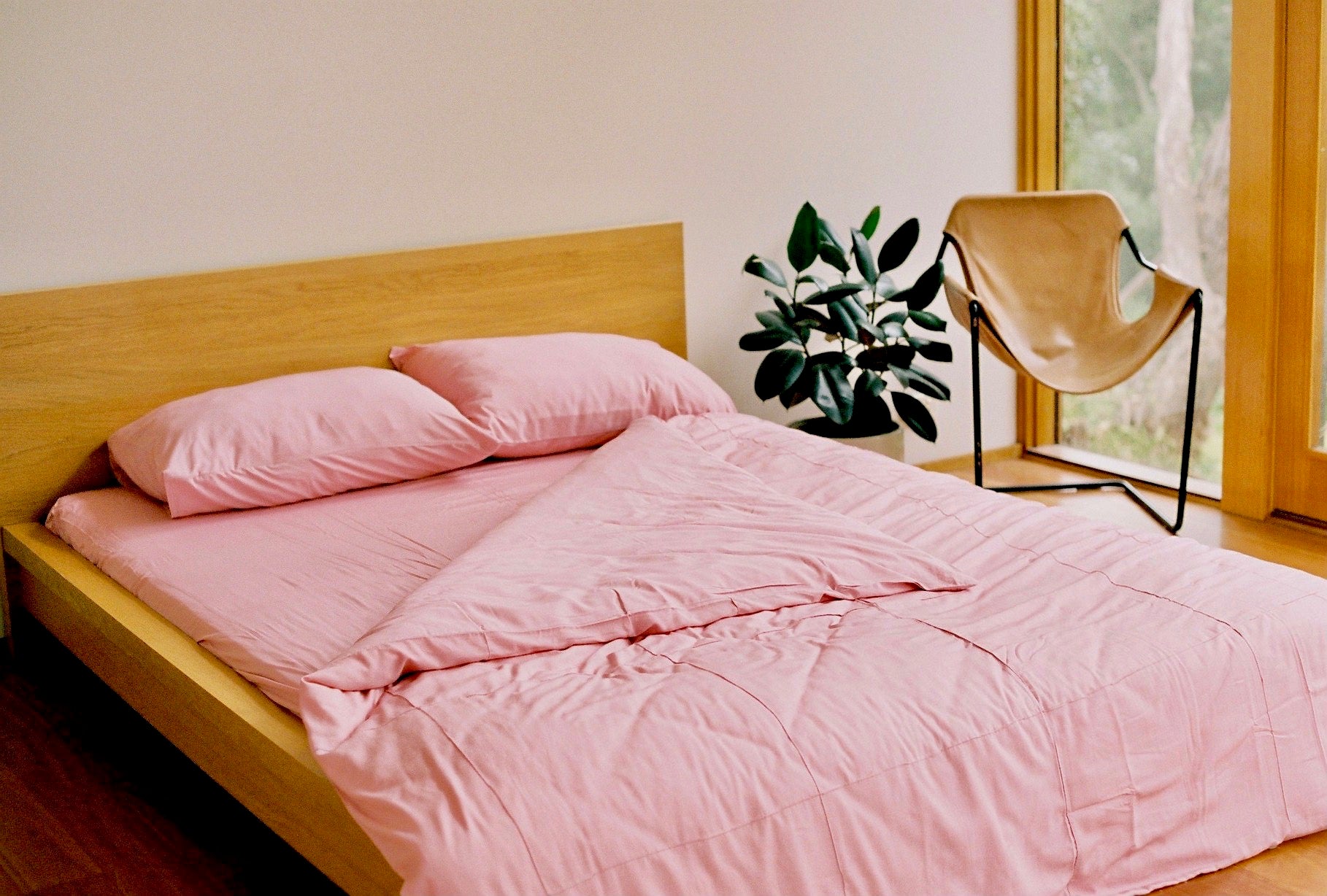Dust Pink Bamboo Fitted Sheet