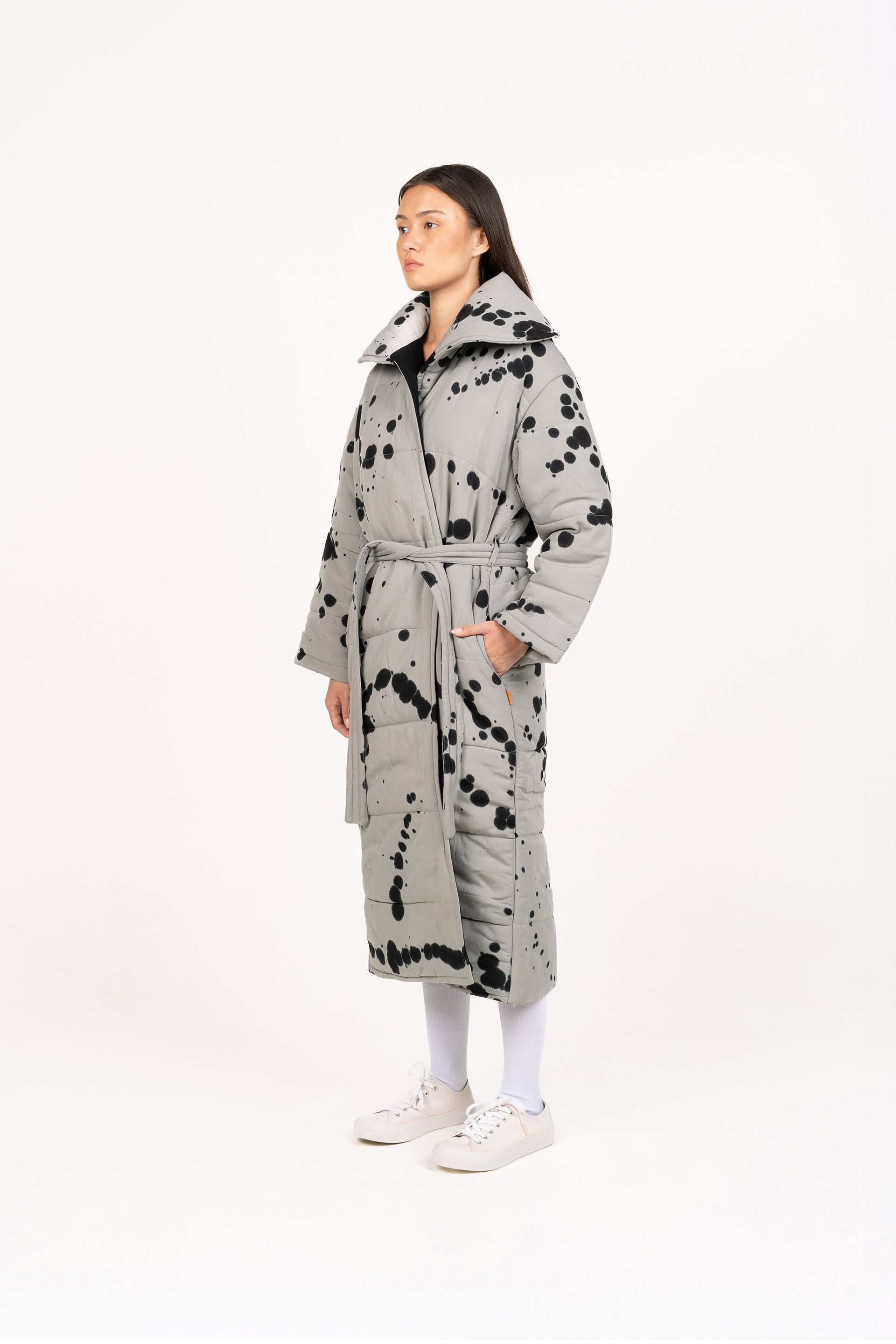 Grey Paz Long Puffer Robe