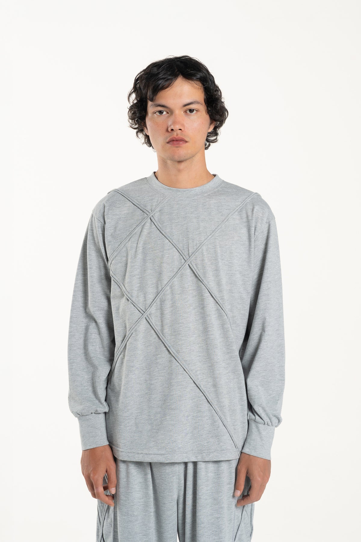 Grey Diamond Oversized L/S Top