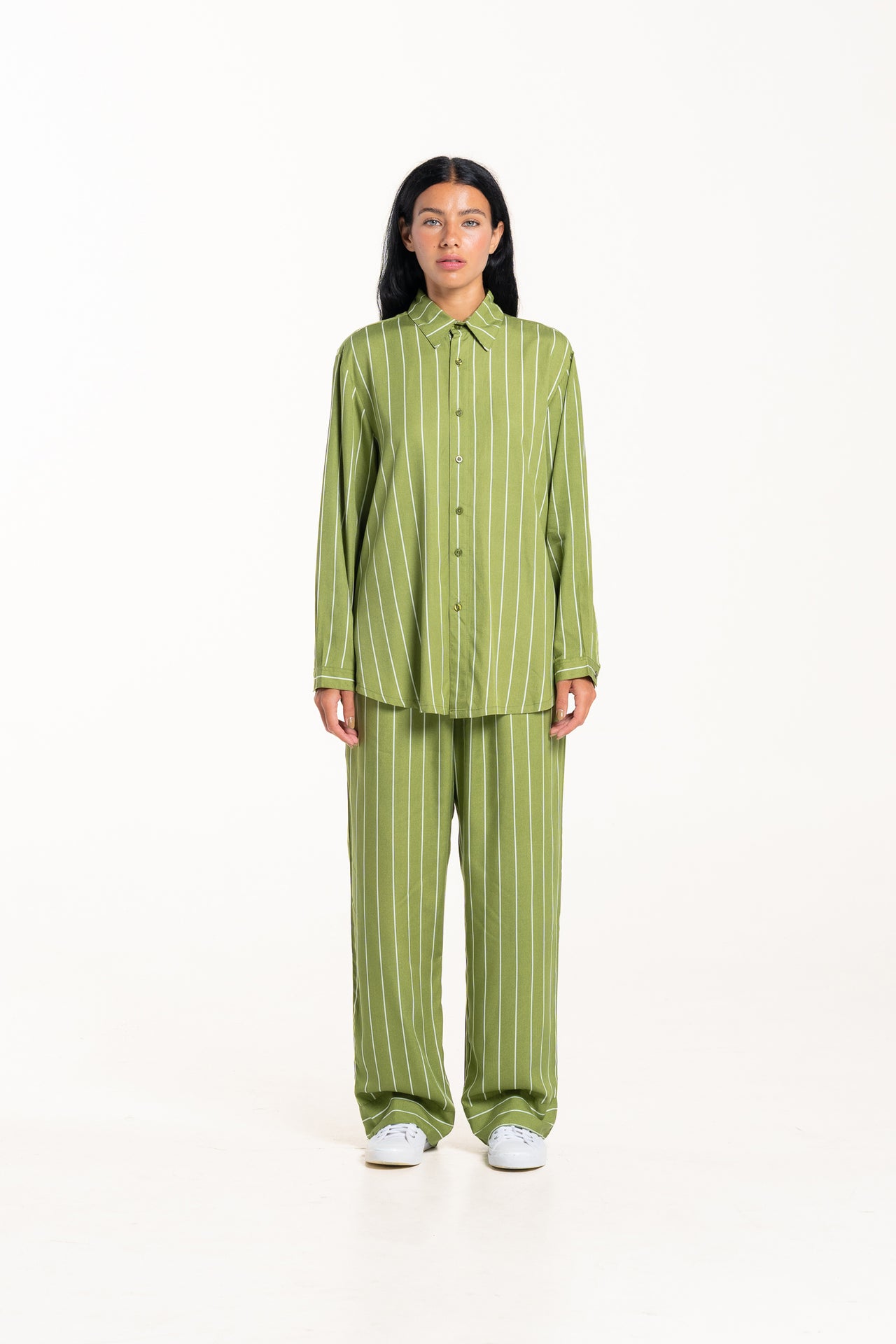 Matcha Stripe Winter Pyjama Set