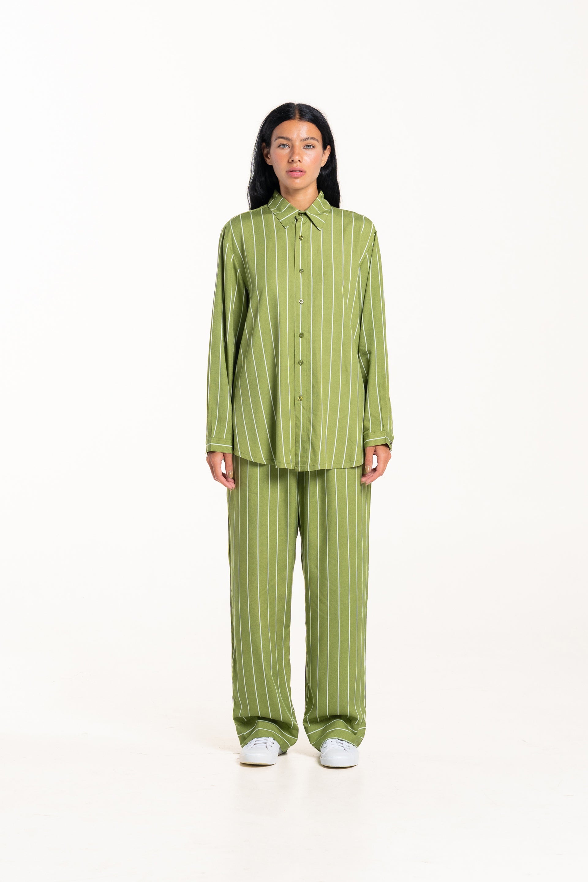 Matcha Stripe Winter Pyjama Set