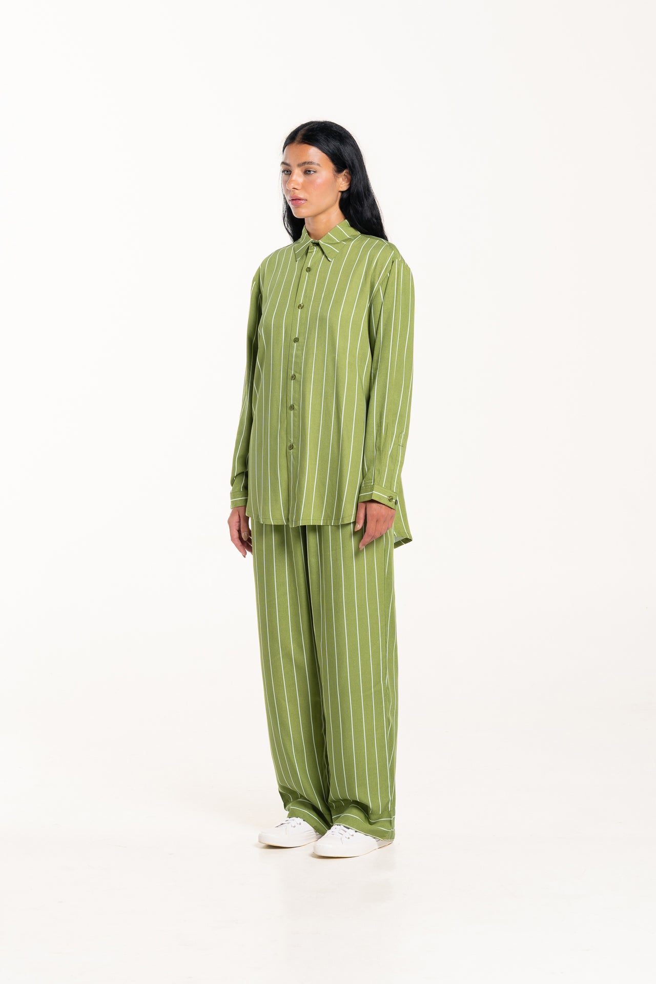 Matcha Stripe Winter Pyjama Set