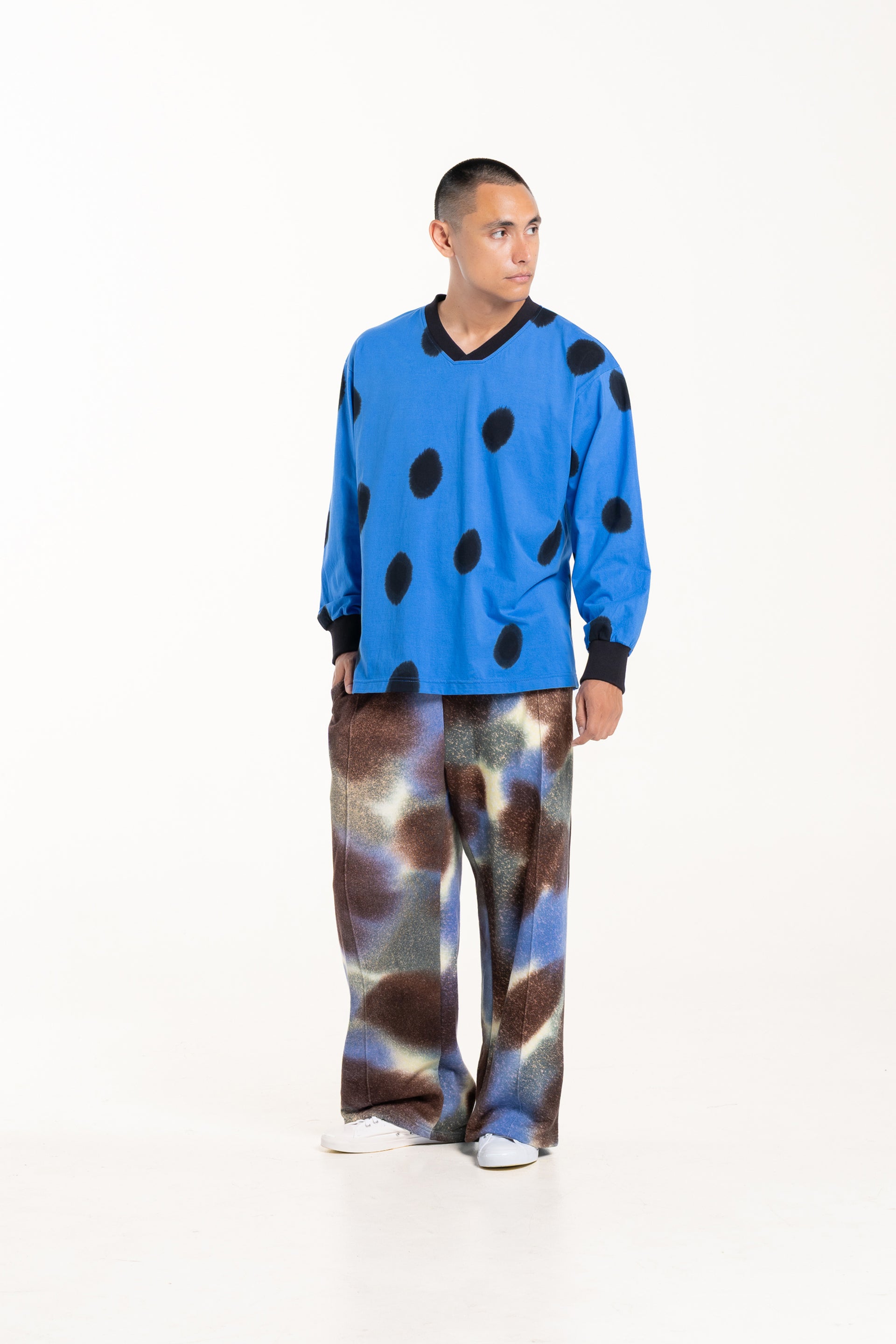 Echo V Neck Oversized Long Sleeve Top