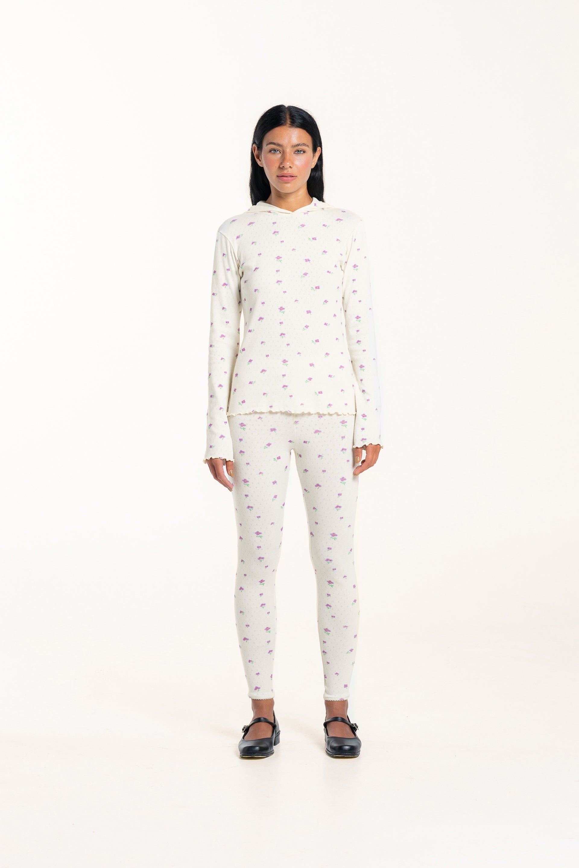 Wildflower Hooded Long Sleeve Top