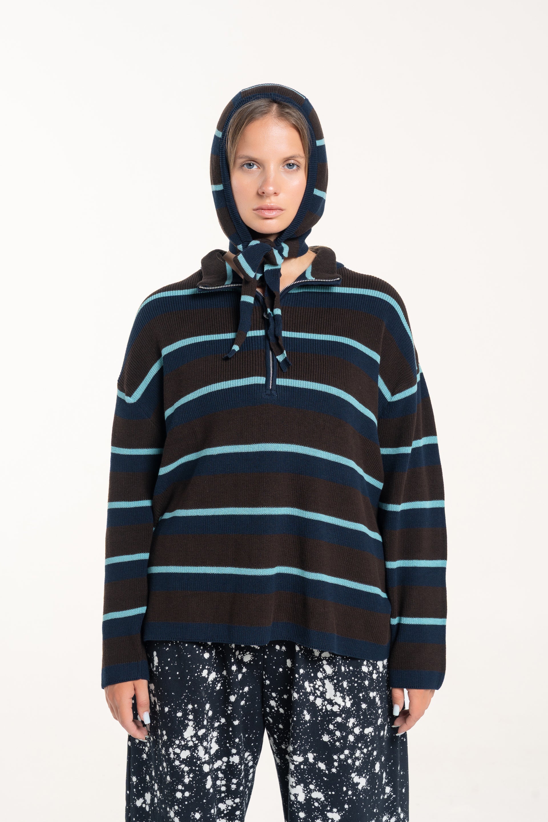 Mint Stripe Bonnet