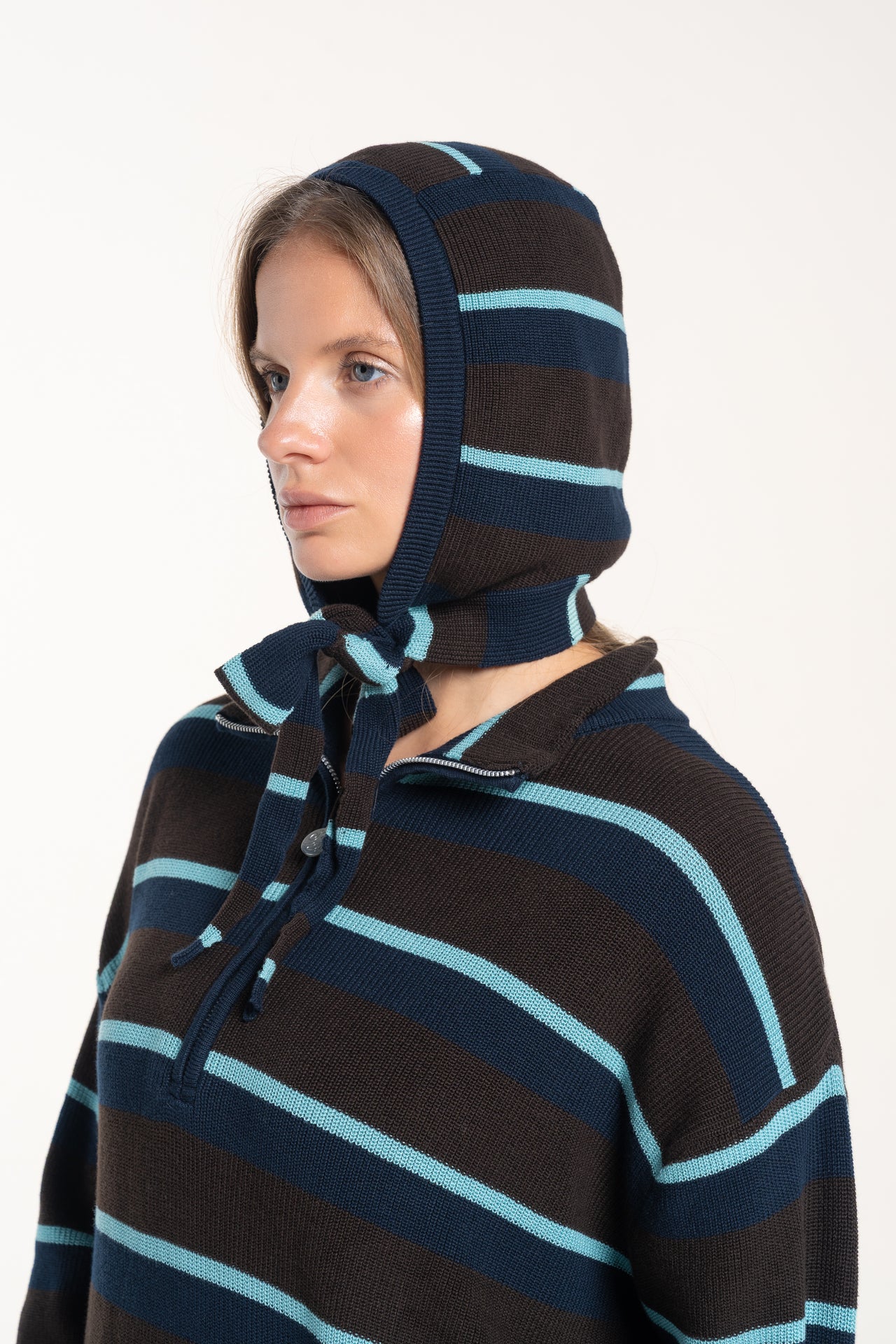 Mint Stripe Bonnet