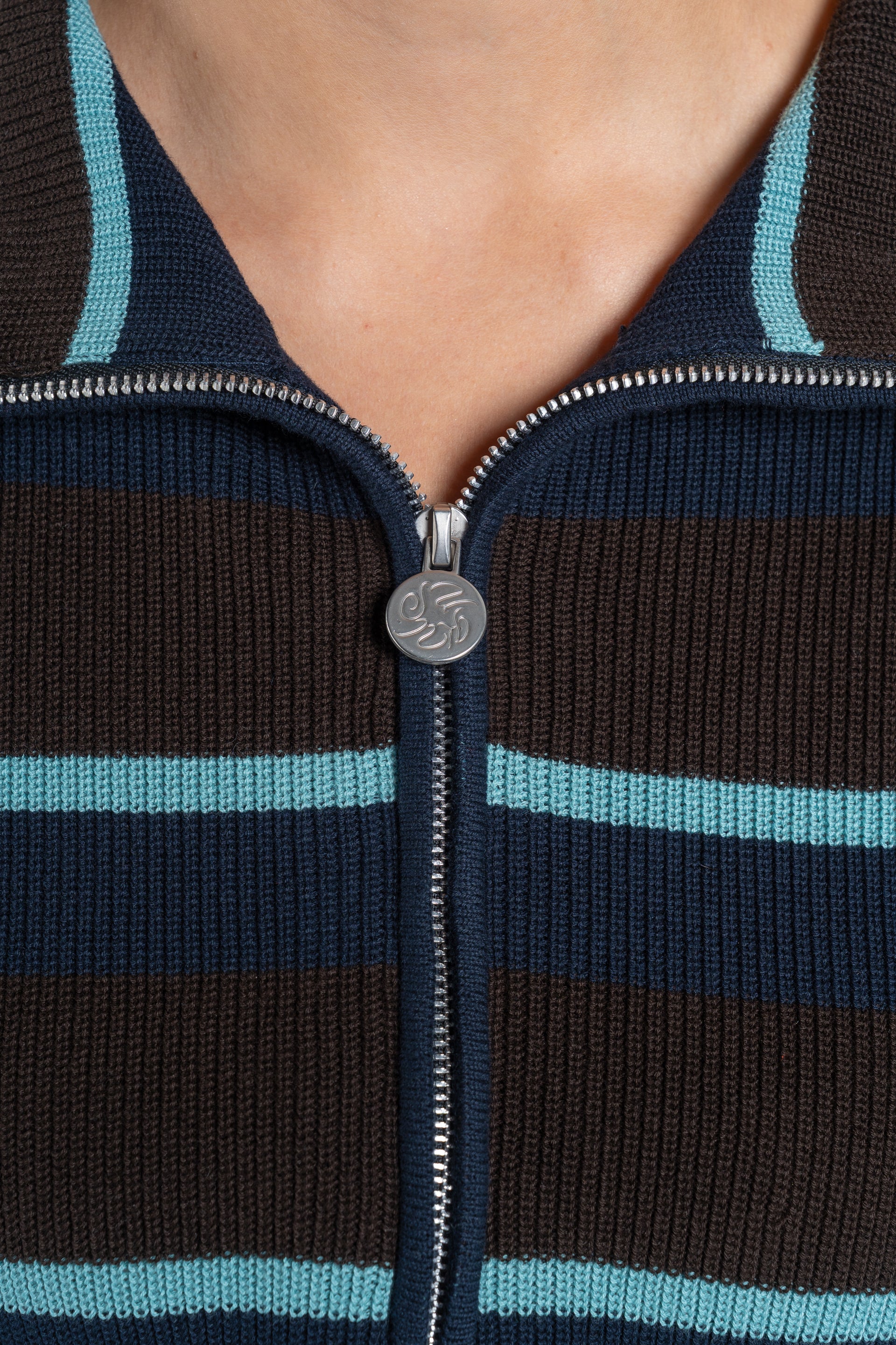 Mint Stripe Slouch Pullover