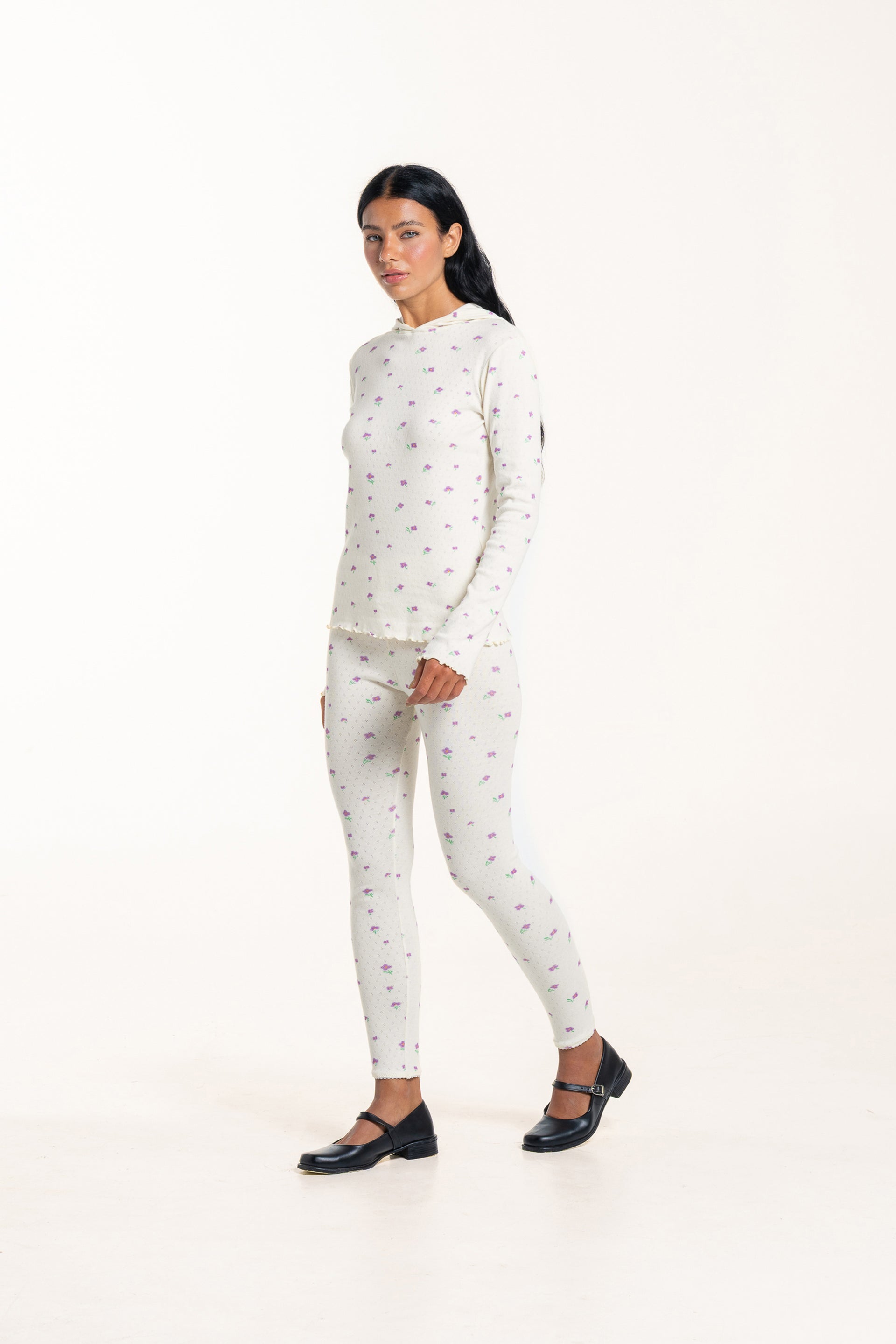 Wildflower Hooded Long Sleeve Top