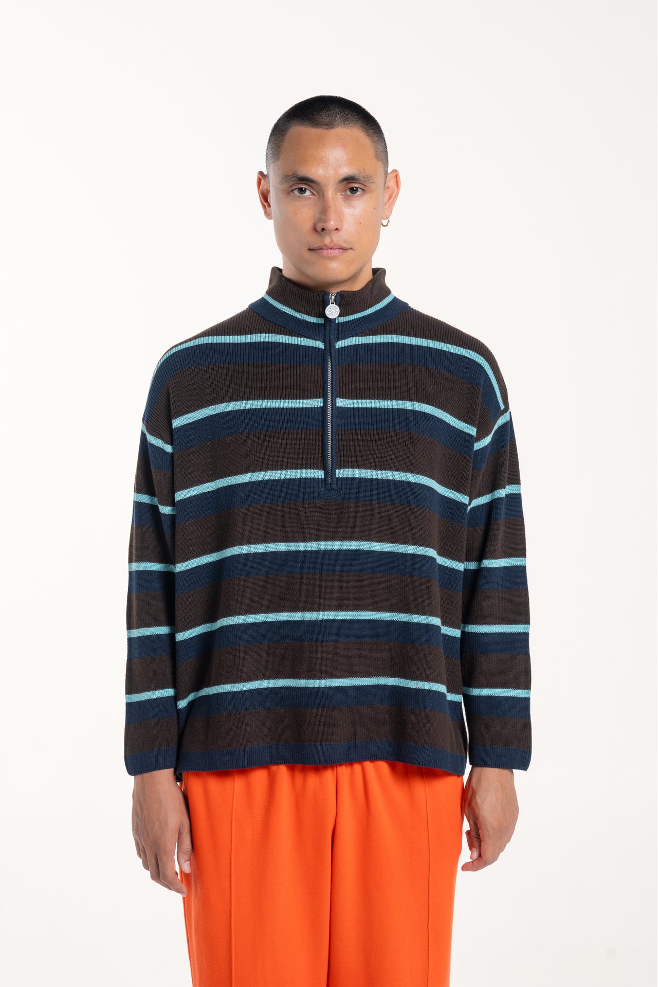 Mint Stripe Slouch Pullover