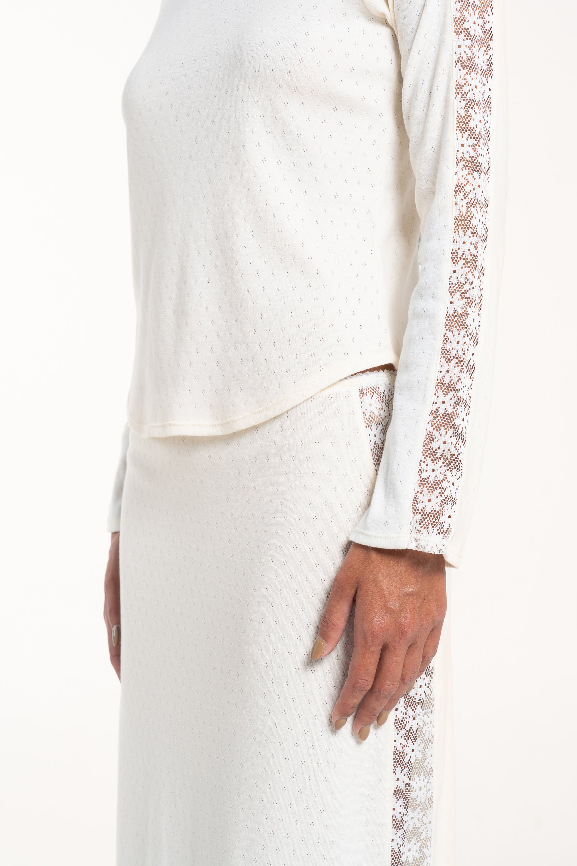 Pearl Lace Raglan Long Sleeve Top