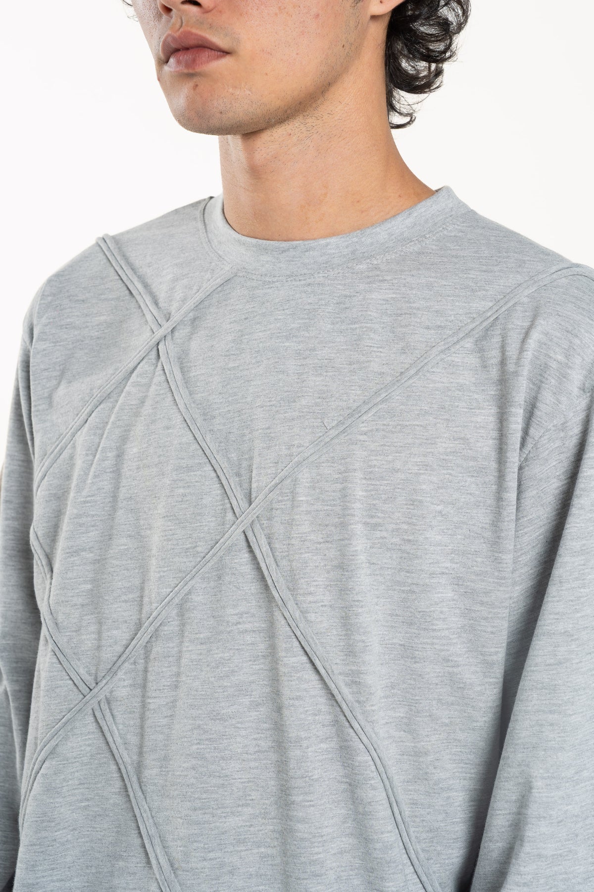 Grey Diamond Oversized L/S Top