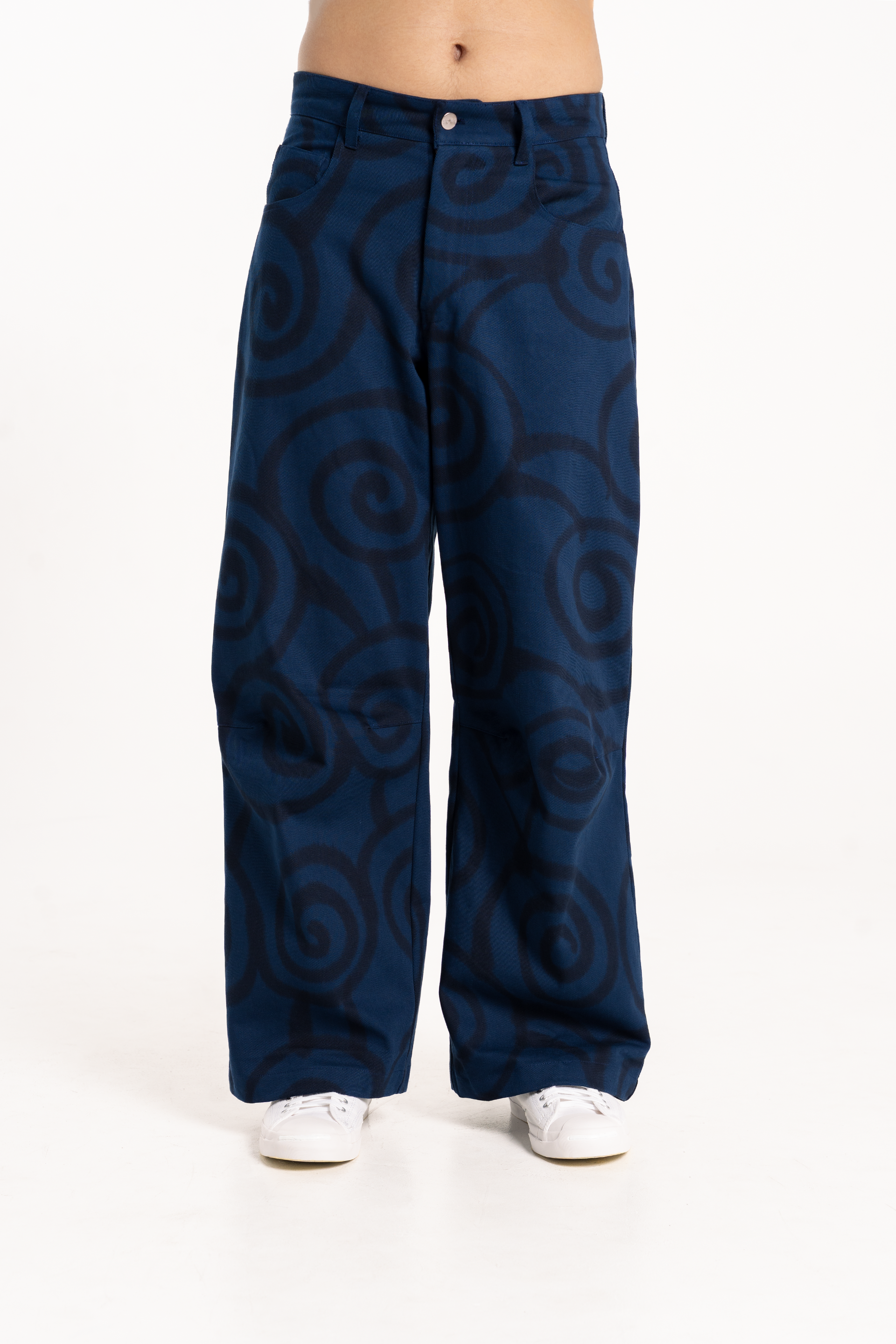 Midnight Swirl Wide Leg Denim Pants