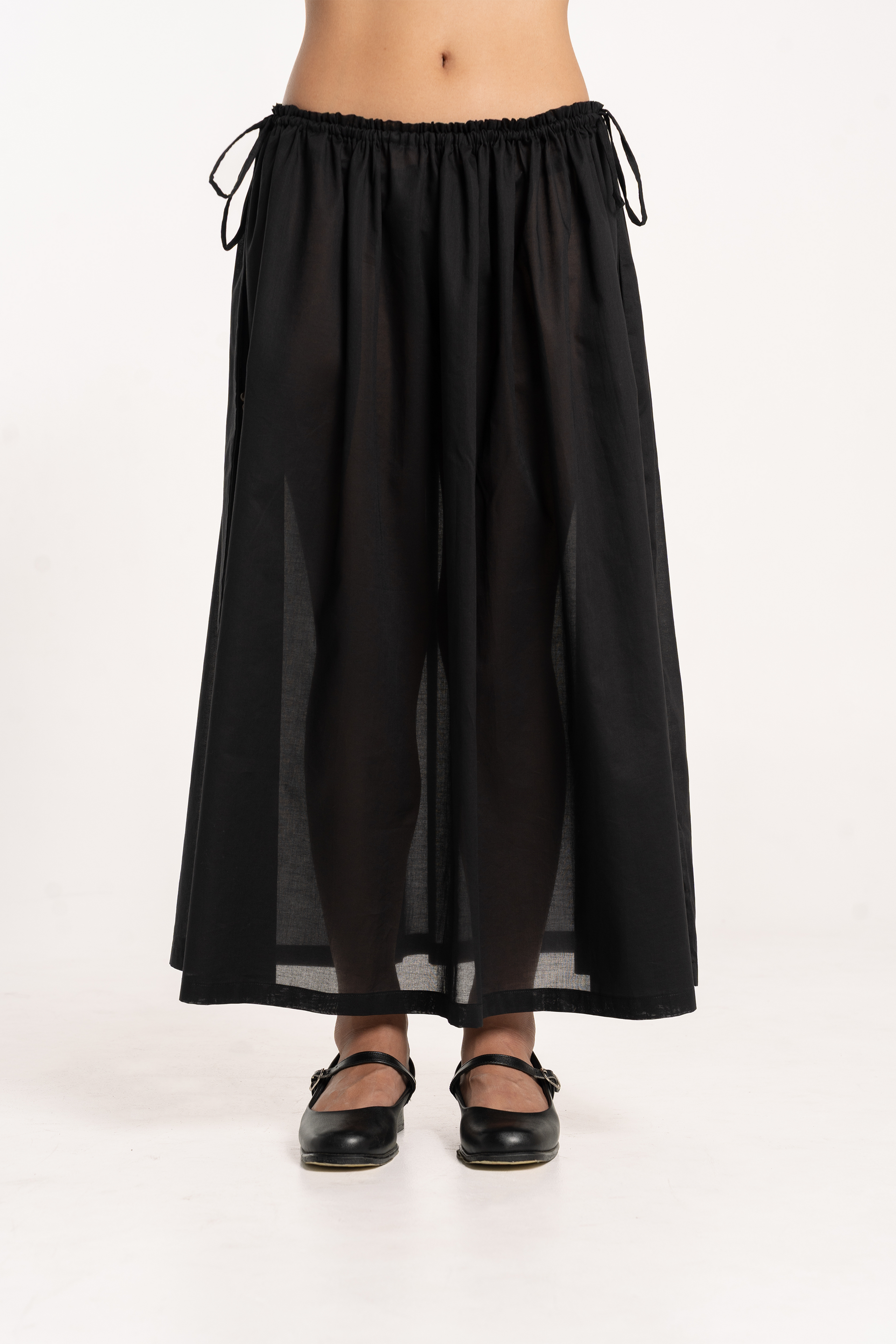 Ebony Double Drawstring Midi Skirt