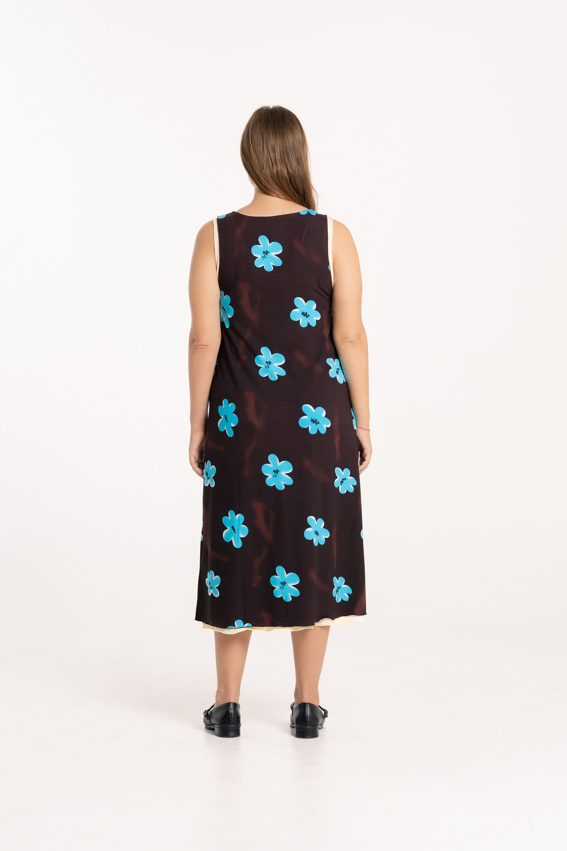 Cosmos Double Layer V Neck Dress