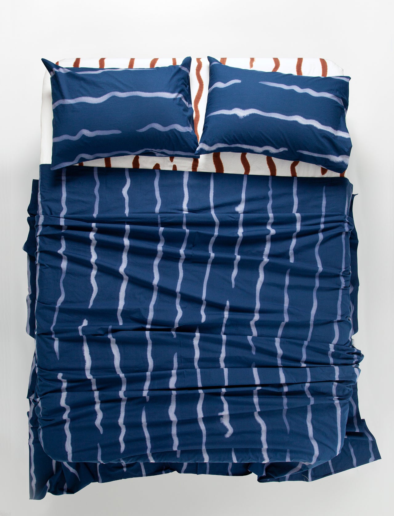 Navy Wave Flat Sheet