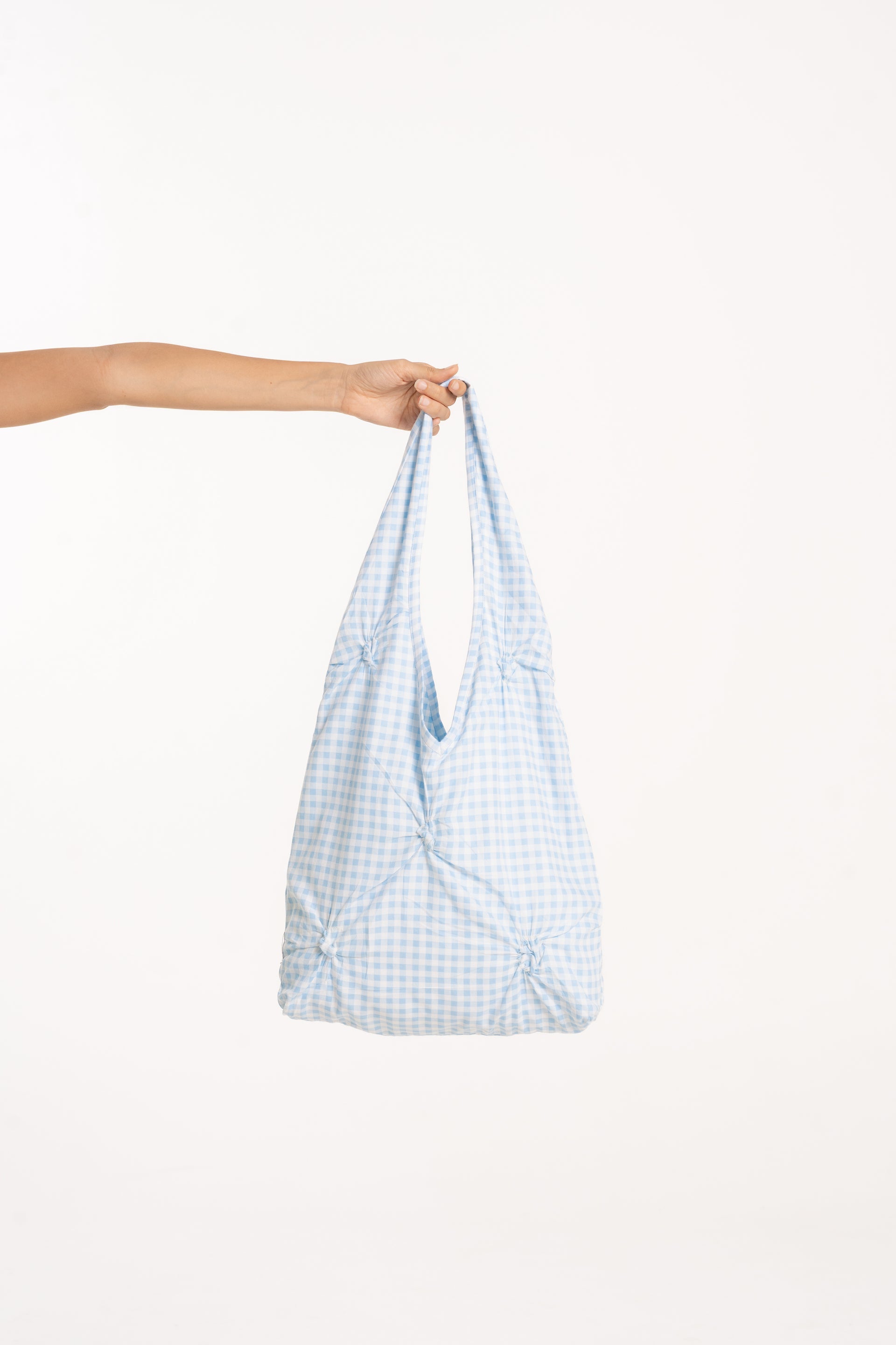 Check Pinch Shirred Bag