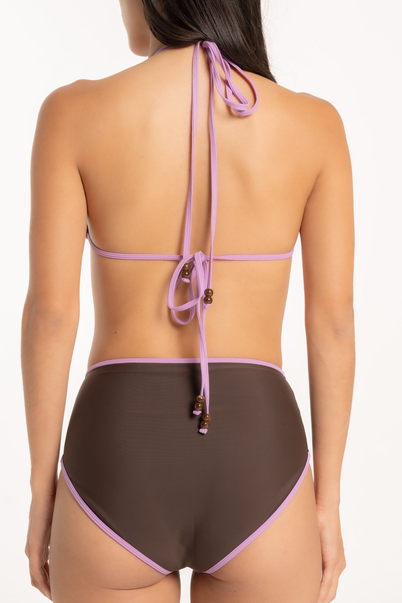 Choc Lilac Triangle Bikini Top