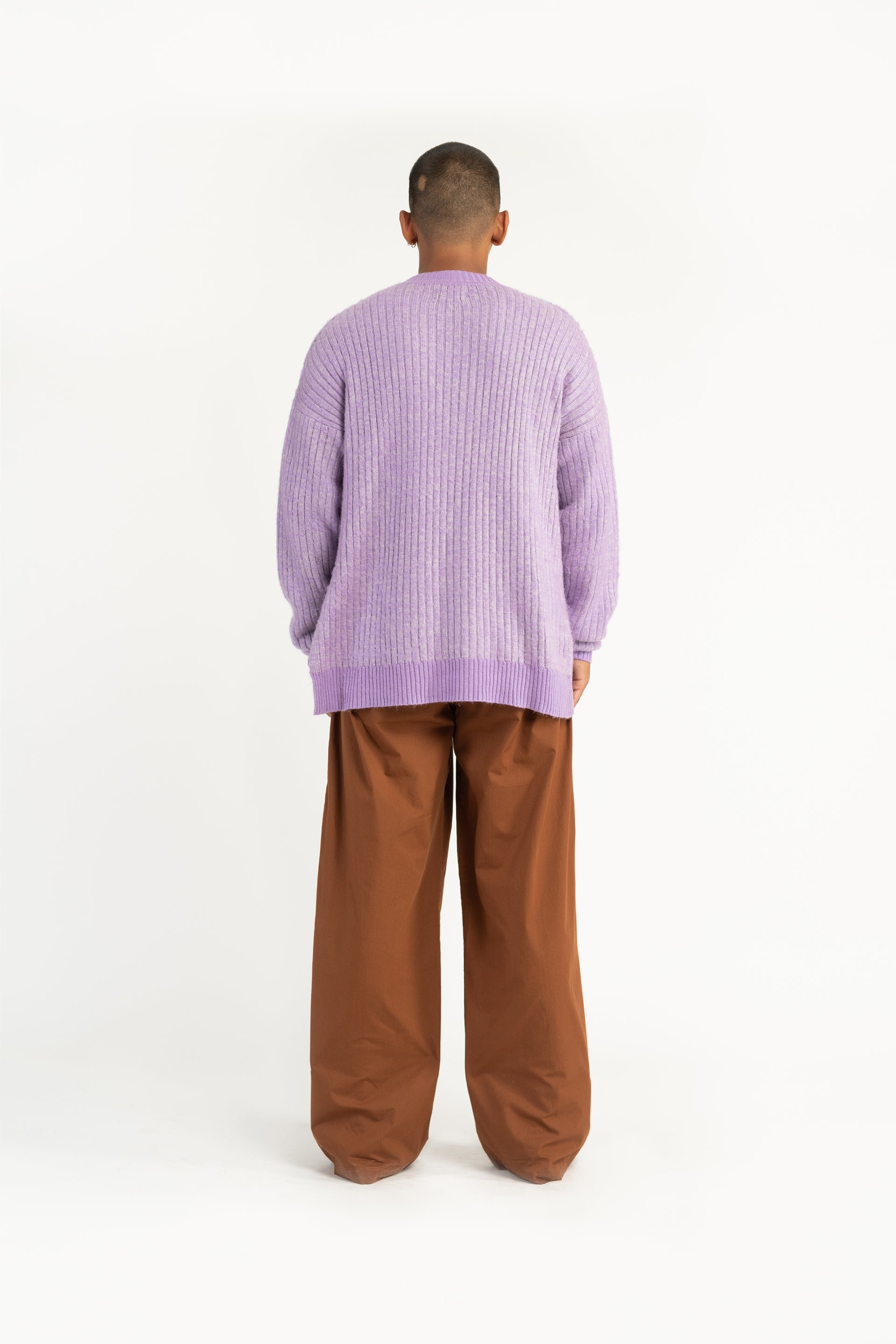 Purple Soft Rib Sweater
