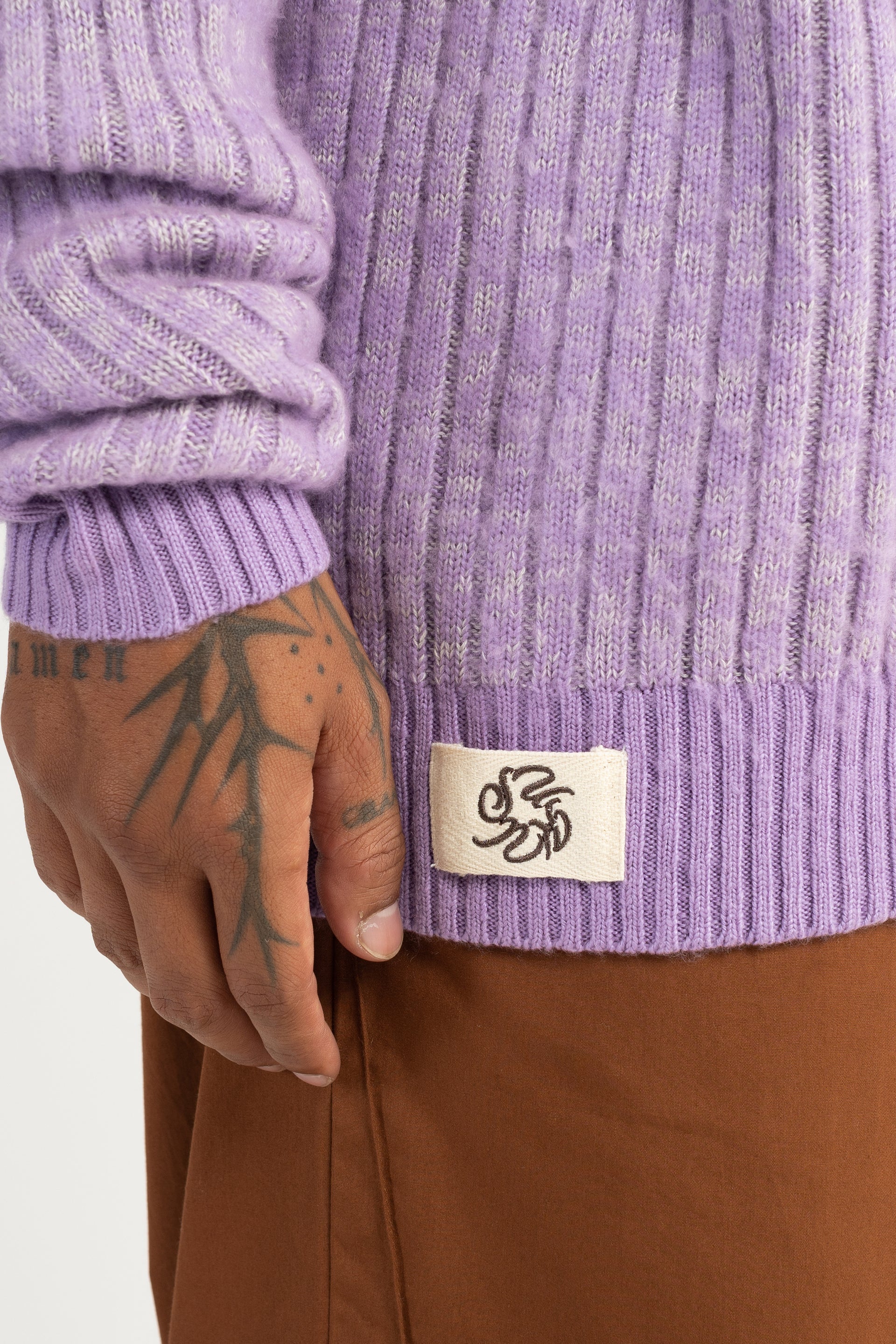 Purple Soft Rib Sweater